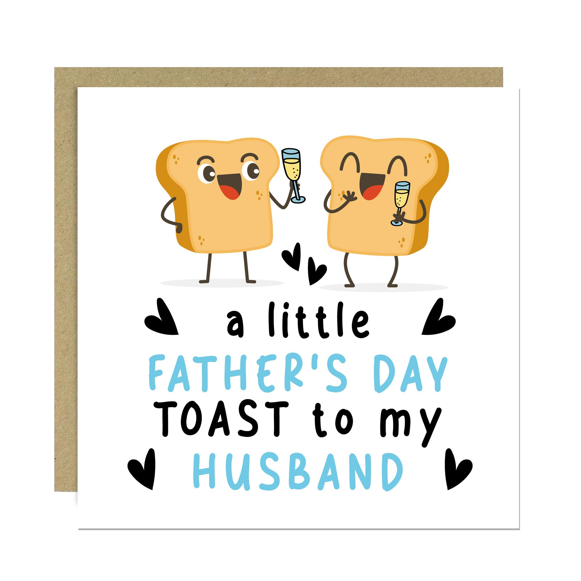 RED OCEAN Fathers Day Card For Husband - Handmade Square Card | 350gsm Matte Card | Includes Brown Craft Envelope 1