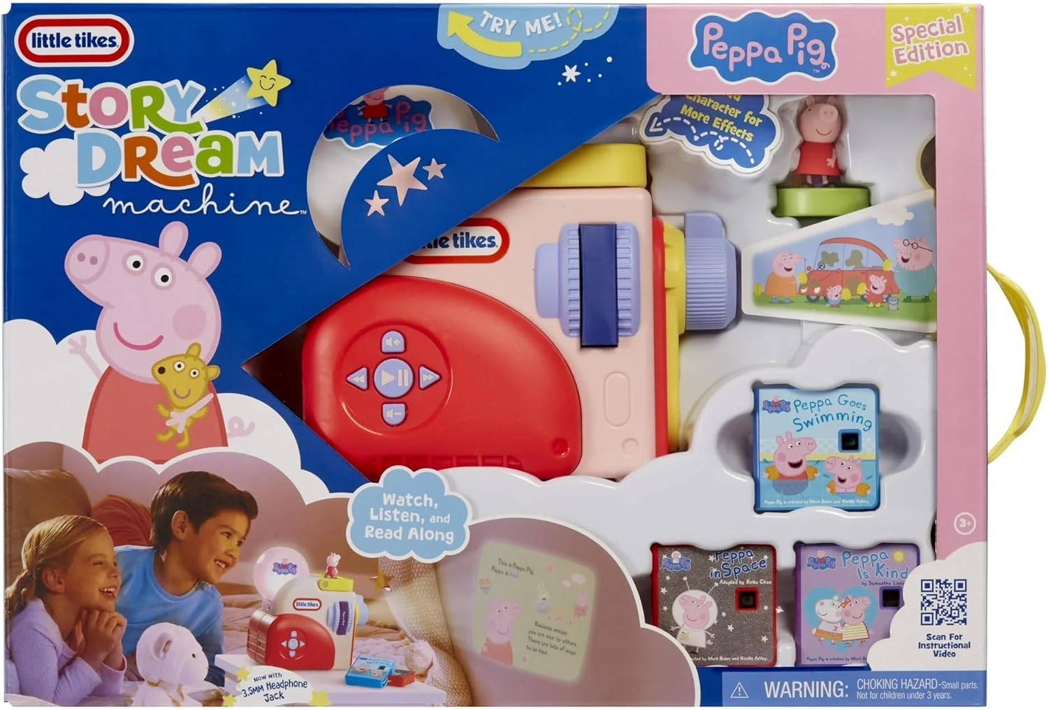 little tikes Story Dream Machine Starter Pack with Peppa Pig Stories - Light, Sound, Audio Projector for Ages 3+