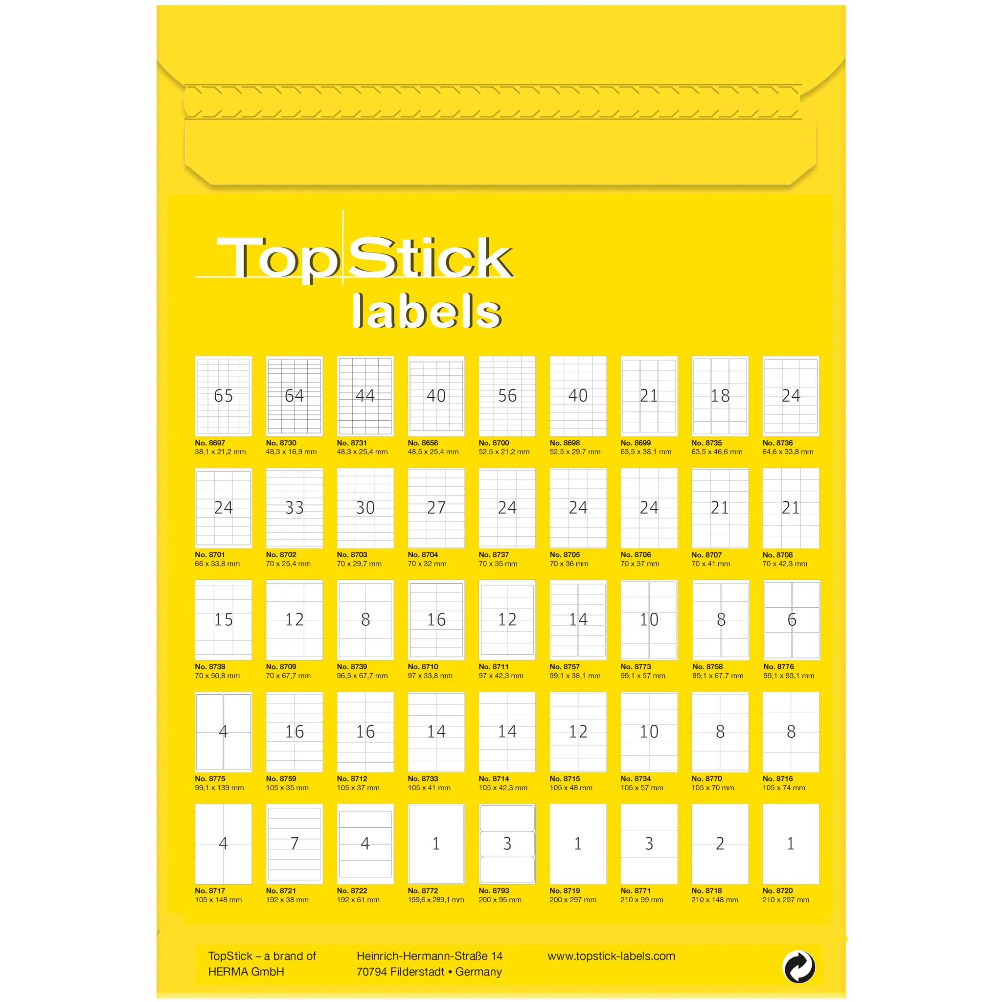 TopStick 8717 Parcel Shipping Labels - 4 Labels per A4 Sheet, 105 x 148 mm | 100 Sheets 4