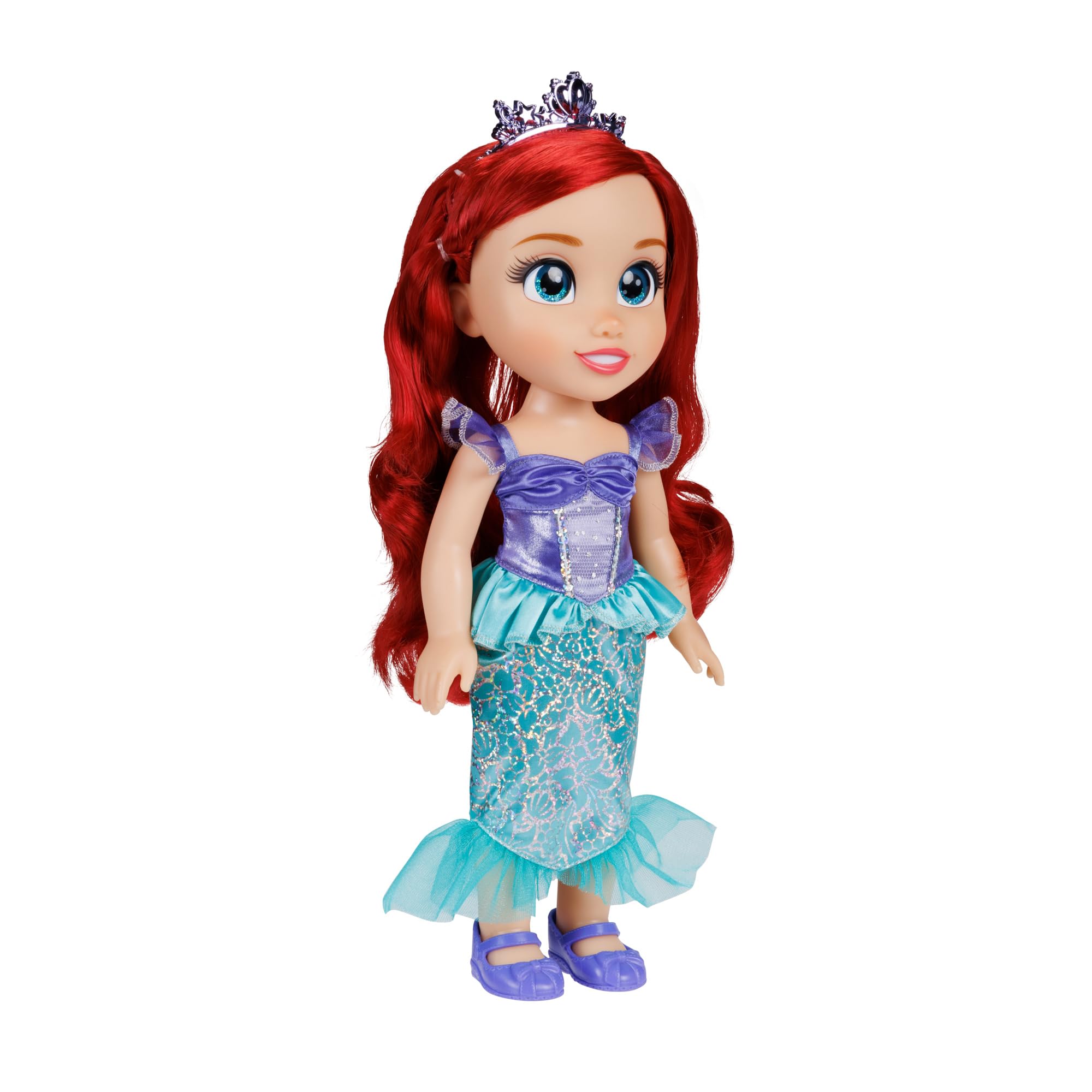 Disney Princess Ariel Doll - 14"/35cm Tall, Articulated, Platinum Holofoil Dress, Tiara, Shoes & Brush | Ages 3+ 7