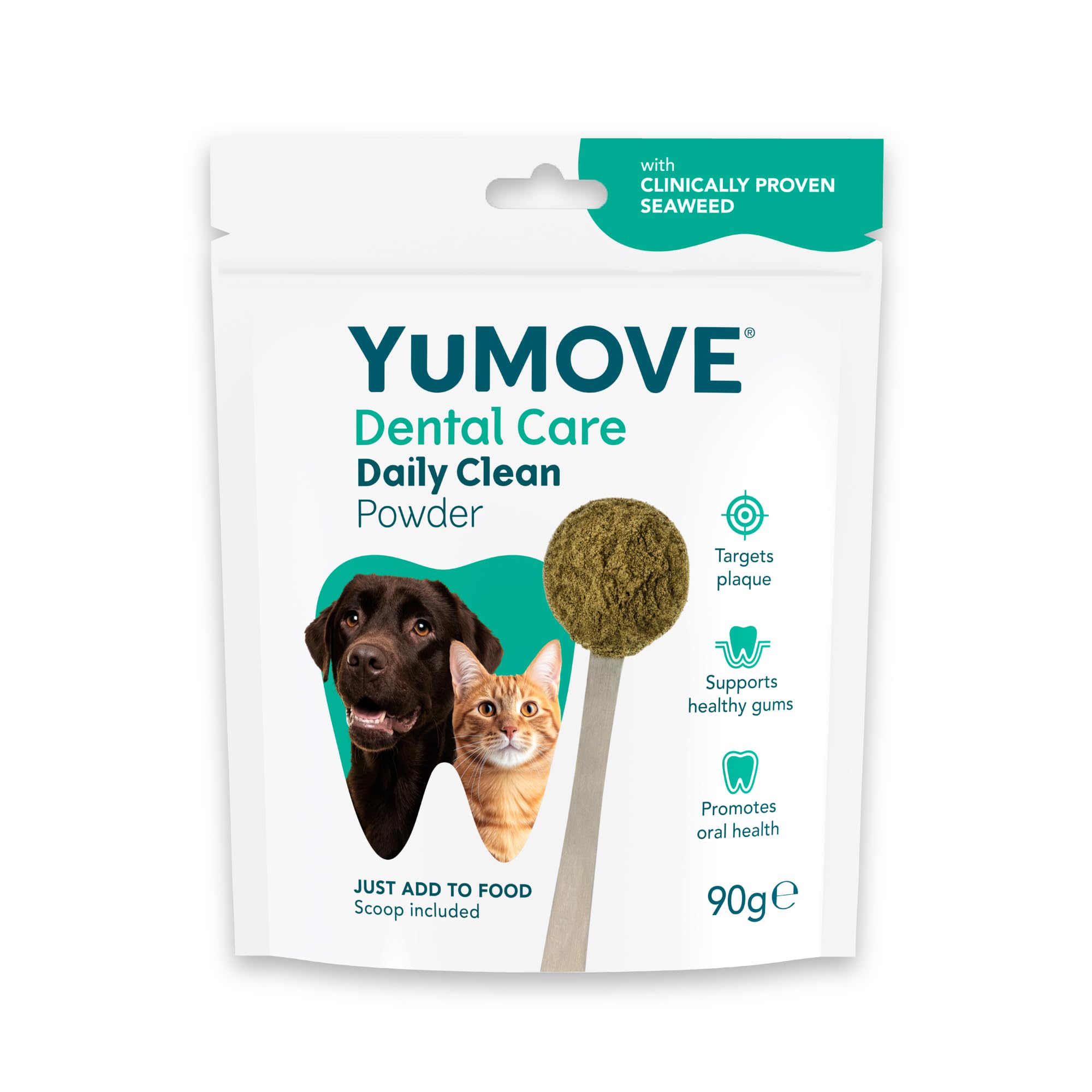 YuMOVE Daily Clean Dental Powder for Dogs & Cats | Targets Plaque & Supports Fresh Breath
