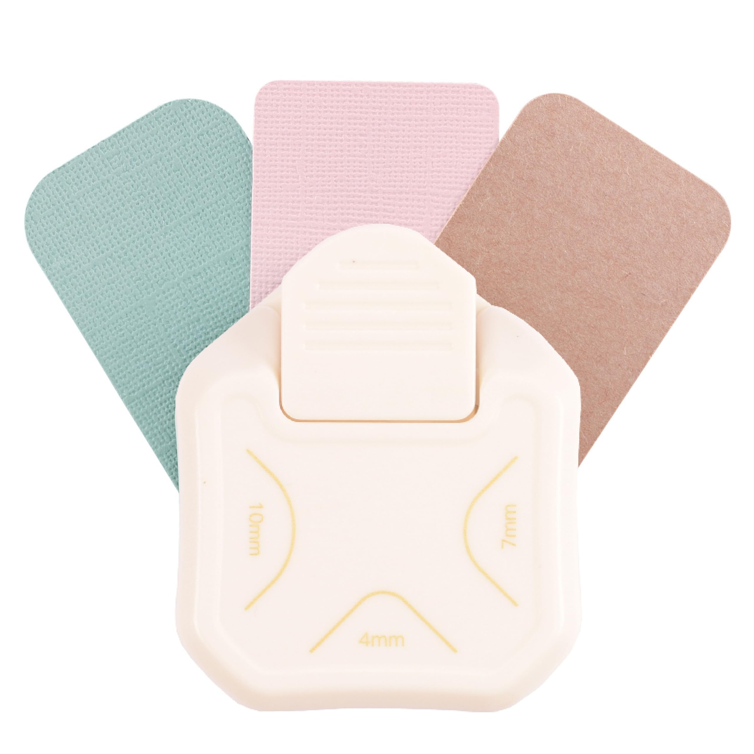 Vaessen Creative Corner Rounder Punch - 3 Sizes (4, 7, 10mm) for Papercraft & Scrapbooking | White