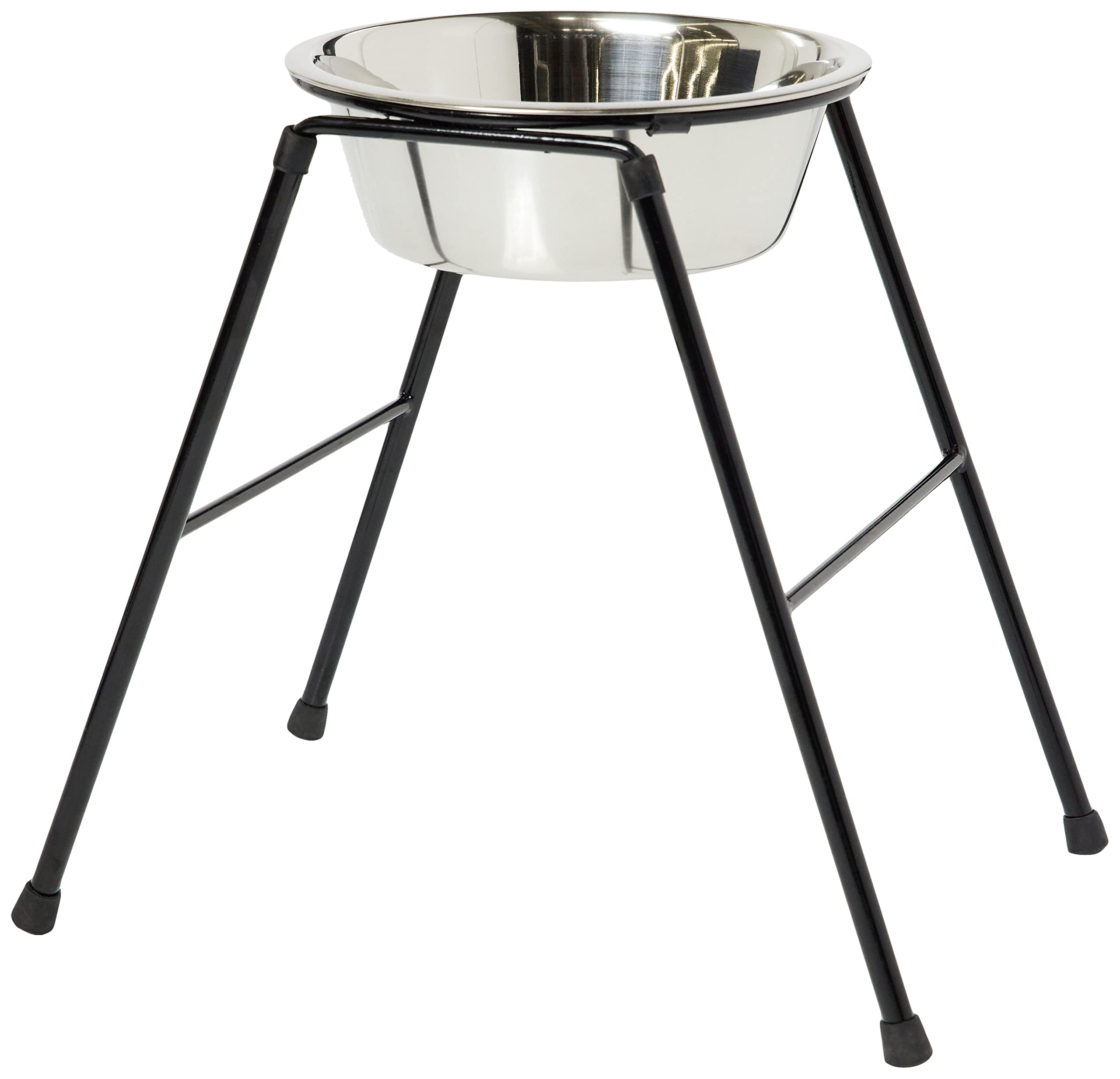 CLASSIC Single Raised Pet Feeder - 370mm Height | 2500 ml Stainless Steel Bowl | Non-Slip 1