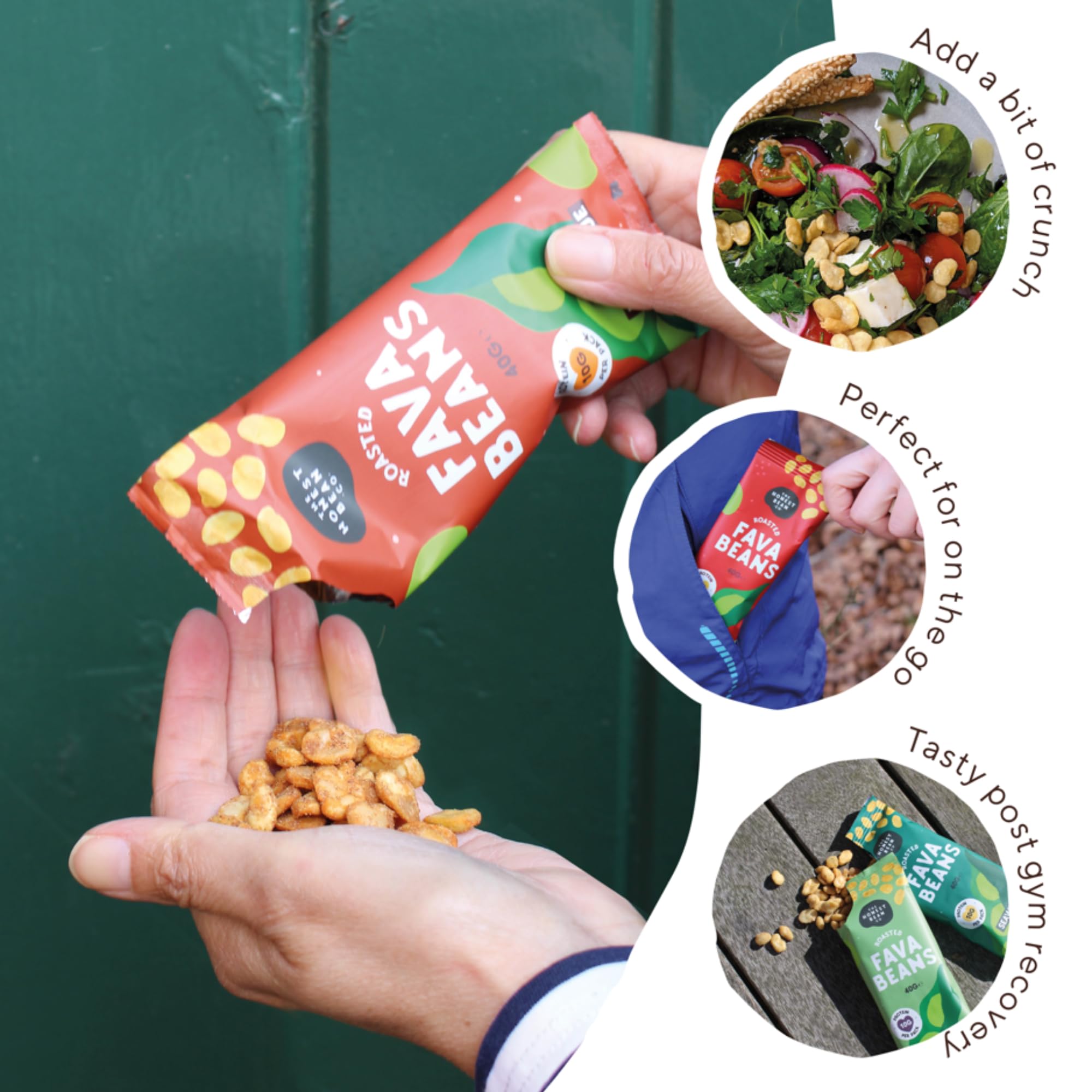 The Honest Bean Co Roasted Fava Bean BBQ - High Protein Vegan Snack | 40g Pack of 12 4