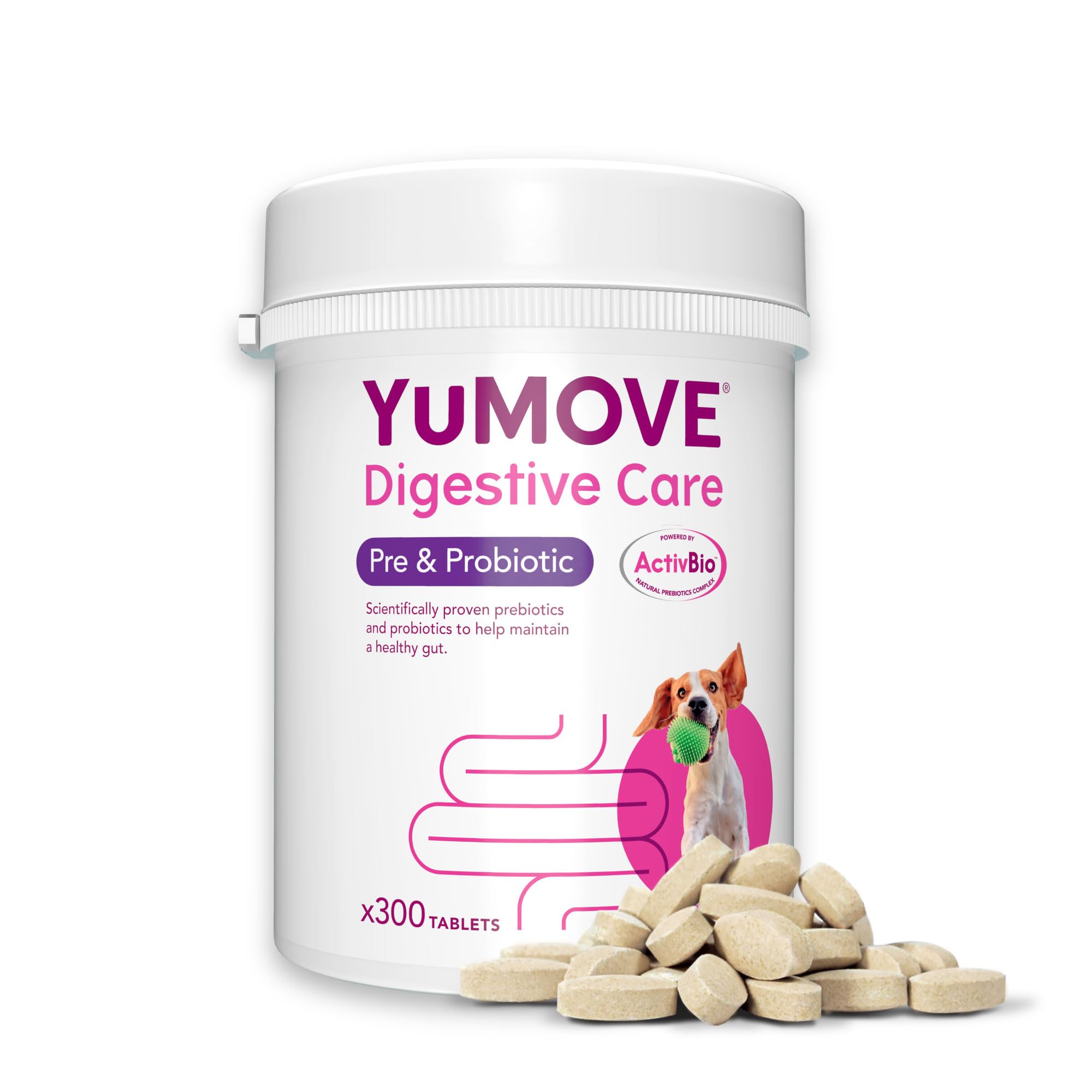 YuMOVE Digestive Care Dog Pre and Probiotics Supplement for Gut Health | 300 Tablets 1