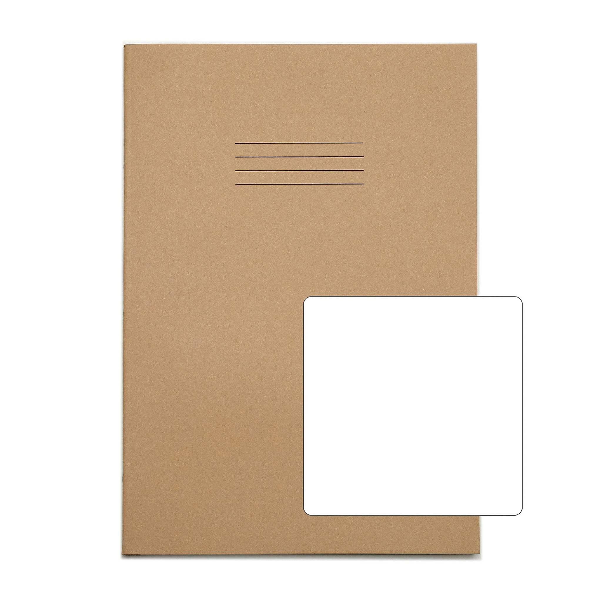 Rhino A4 Blank Paper Composition Notebooks - 64 Pages, 10 Pack, Buff Cover 2