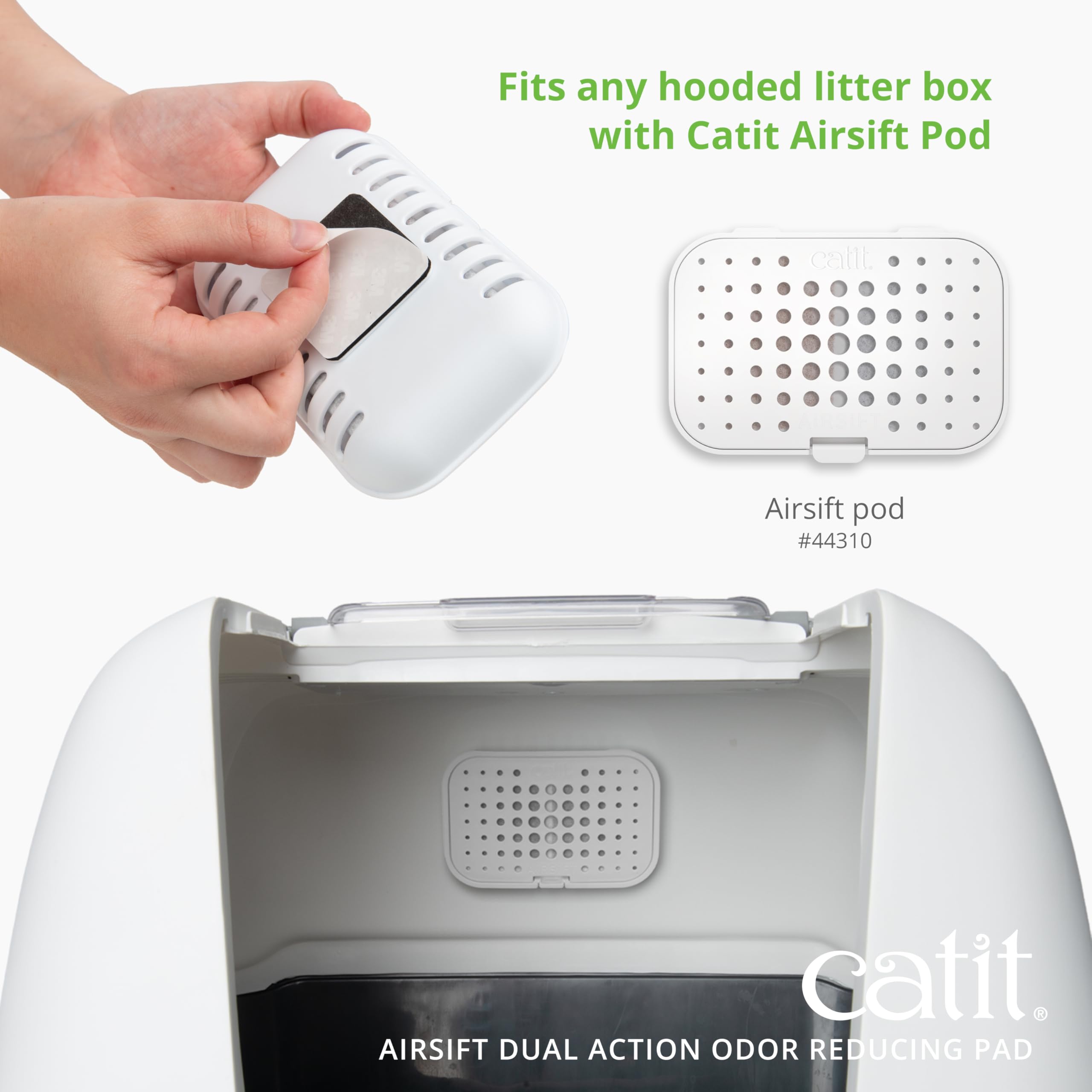 Catit AiRSiFT Dual Action Litter Box Pads - Odor Reducing, Unscented | Pack of 2 9