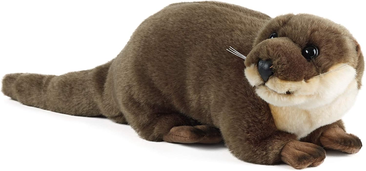 Living Nature Large Otter Soft Toy - Realistic Plush with Educational Fact Tag