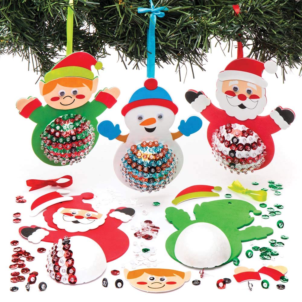 Baker Ross Christmas Character Bauble Decoration Kits – Pack of 3, Ages 5+ 5