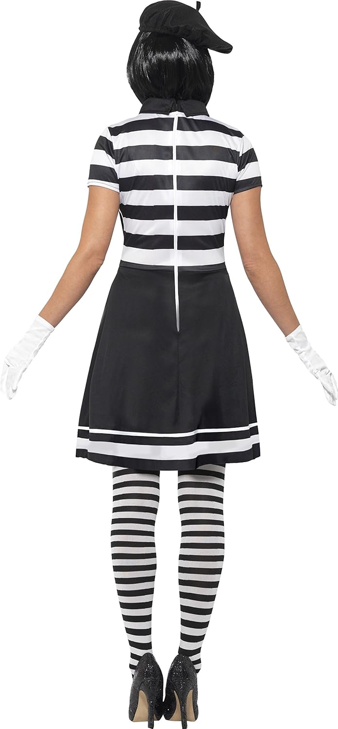 Smiffys Lady Mime Artist Costume - Adult Women's Size 12-14 (24627S)