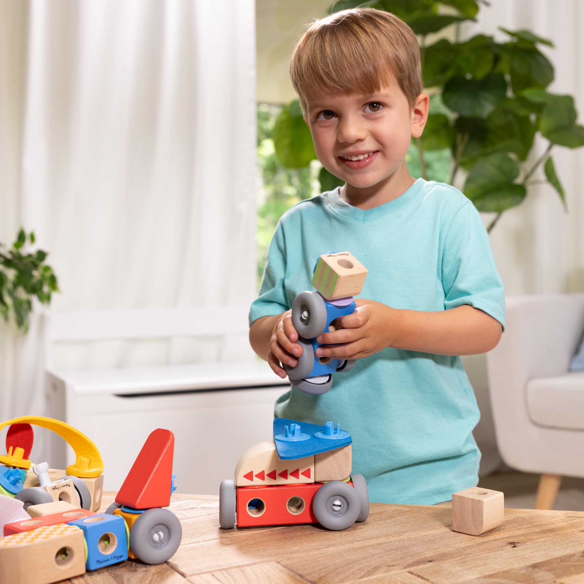 Melissa & Doug Blockables Vehicles Snap And Play Set | 54 Connectable Pieces | Ages 2+ 2