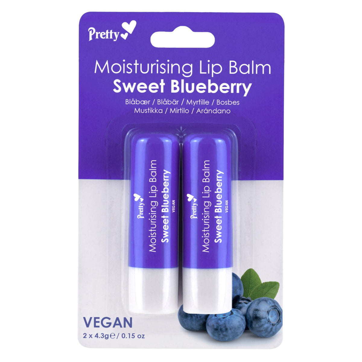 Pretty Sweet Blueberry Moisturising Lip Balm - Twin-Pack of 2