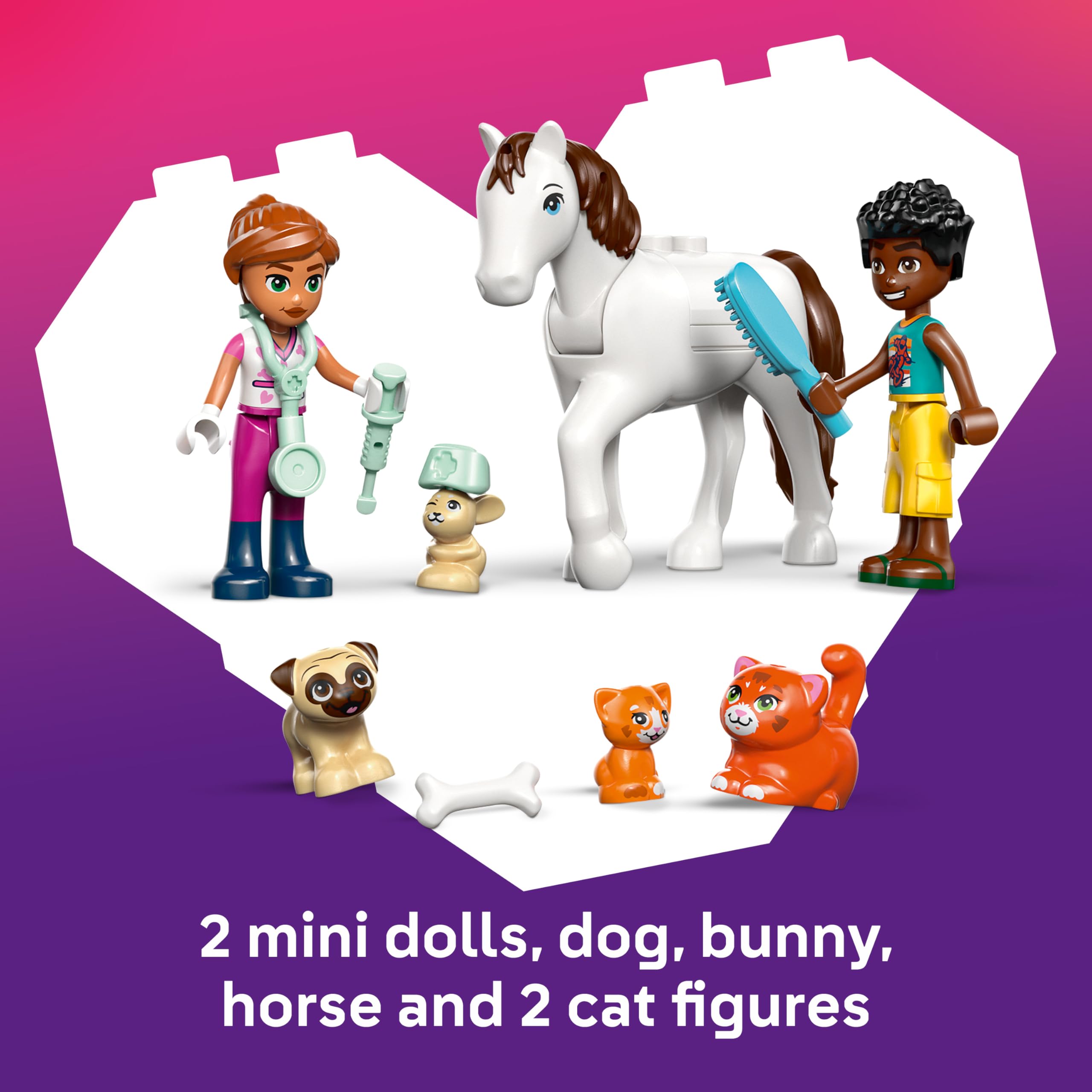 LEGO Friends Animal Vet Clinic Building Set - Educational Toy for Ages 4+ with Horse Stable 5