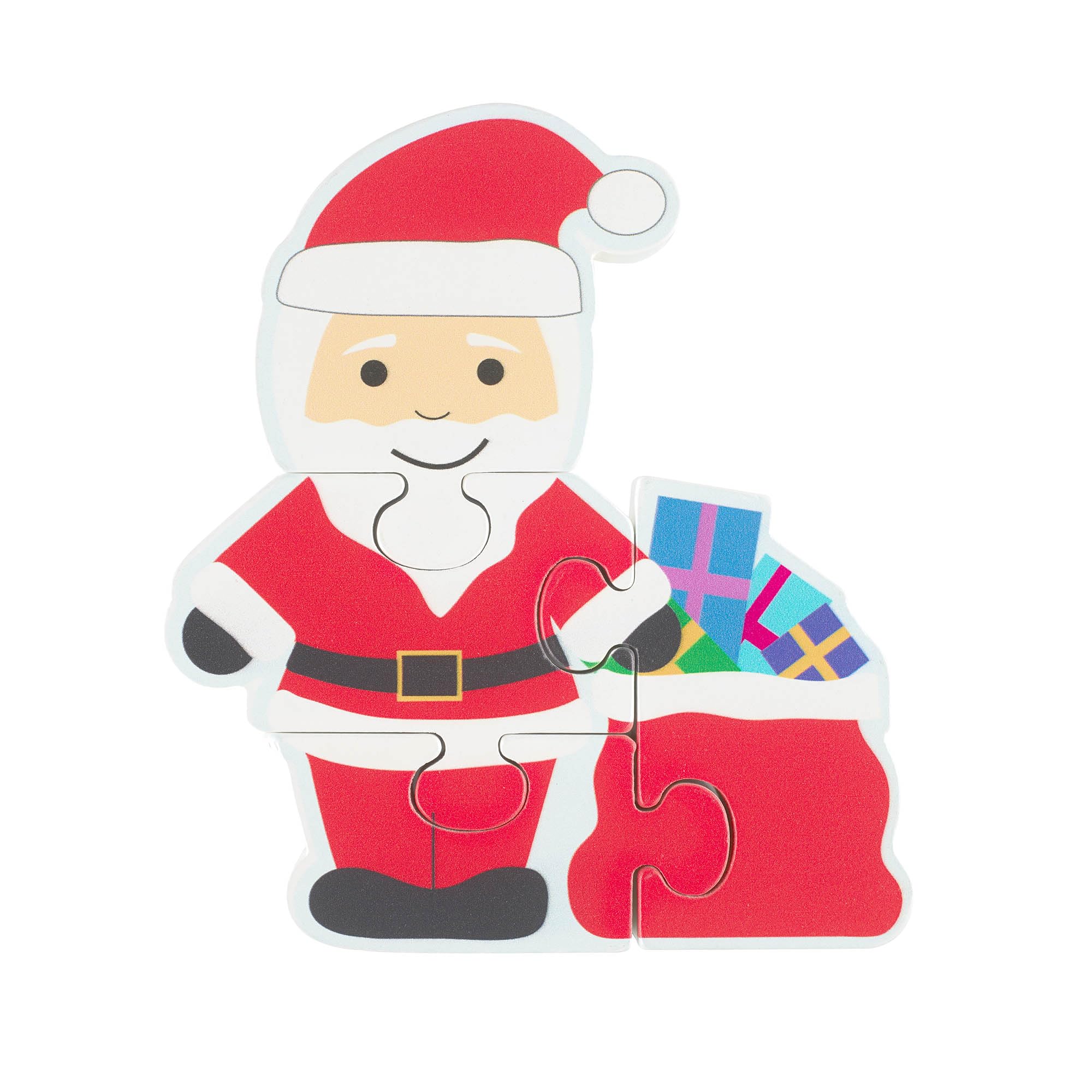 Christmas Mini Wooden Puzzle - Father Christmas Jigsaw for Toddlers, Educational Montessori Toy by Orange Tree Toys