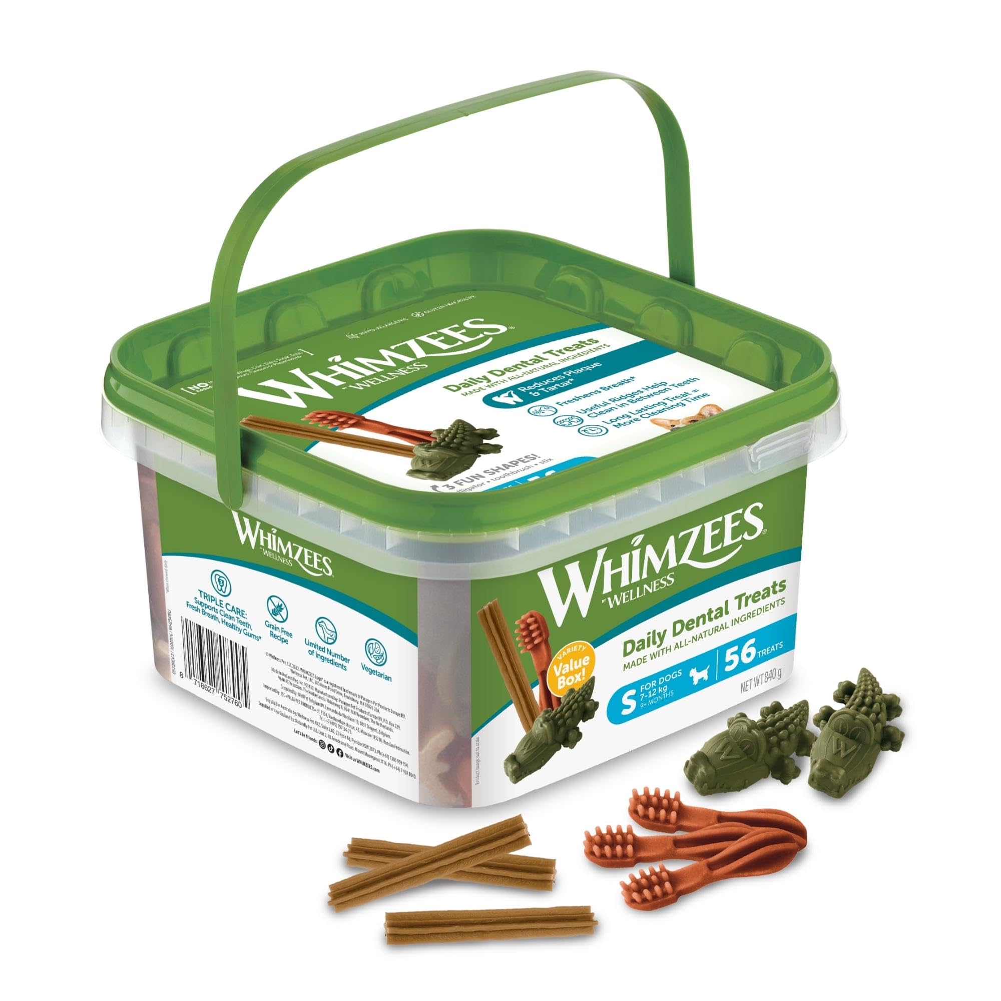 WHIMZEES Variety Box Dental Sticks - 56 Pieces, Size S for Small Dogs, Natural & Grain Free 1