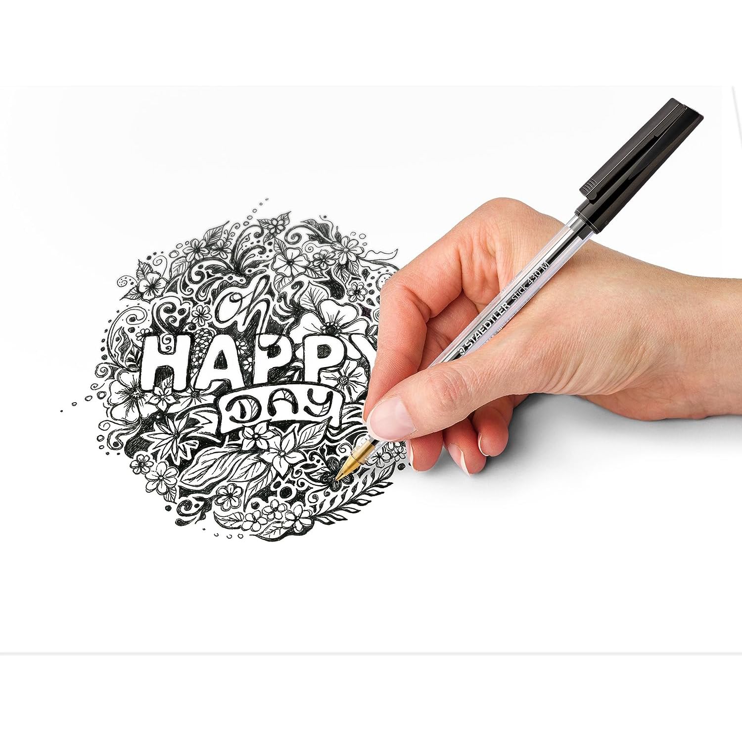 STAEDTLER Stick 430 M-9 Ballpoint Pen - Medium Point, Black Ink | Box of 10 4