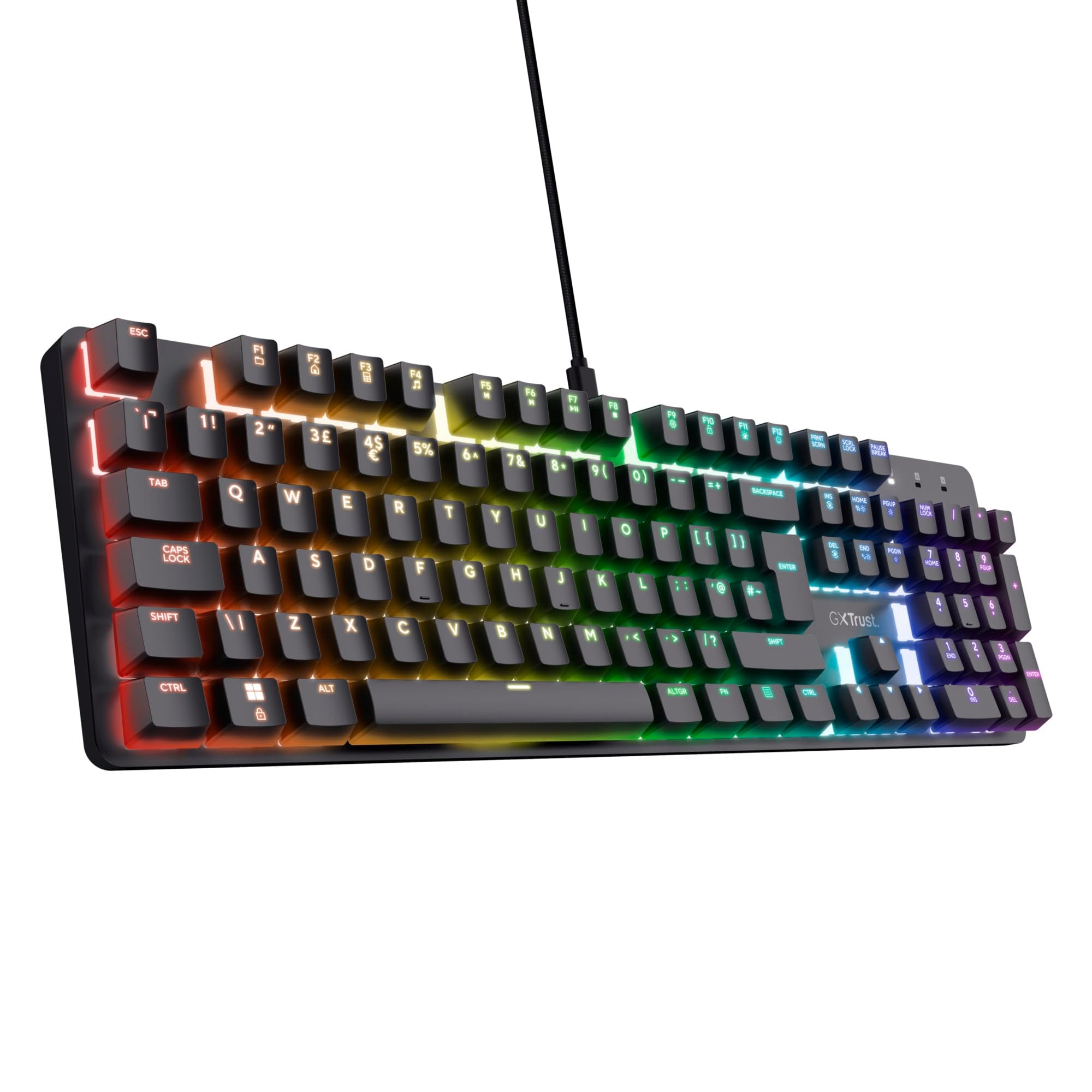 GXTrust GXT 871 Zora Mechanical Gaming Keyboard - UK Layout, RGB Illumination, Aluminium Top Plate