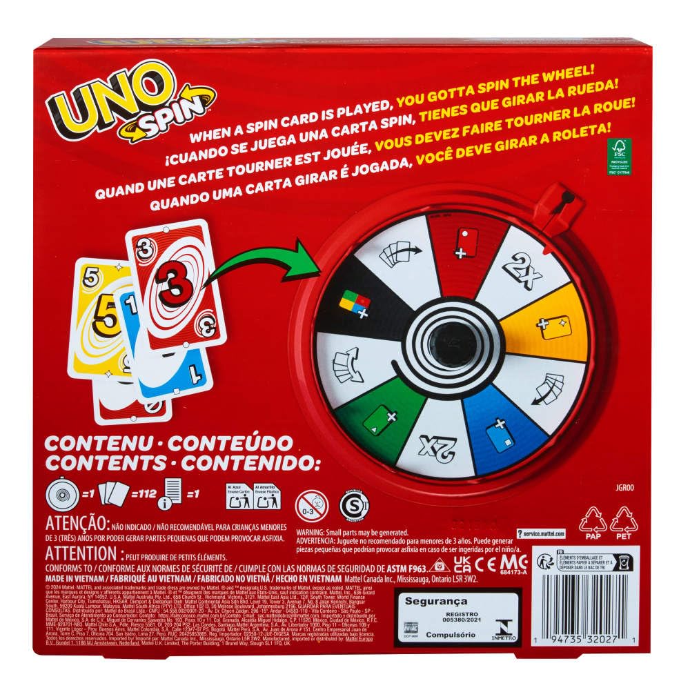Mattel Games UNO Spin Card Game - Toy Spinner Included | Ages 7+ | JGR00 3