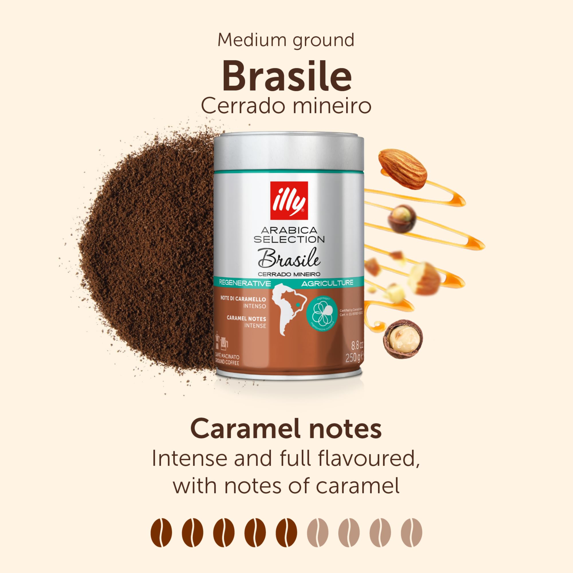 illy Ground Coffee - Brazil Cerrado Minero Single Origin | 100% Arabica | Caramel Notes | 250g 2
