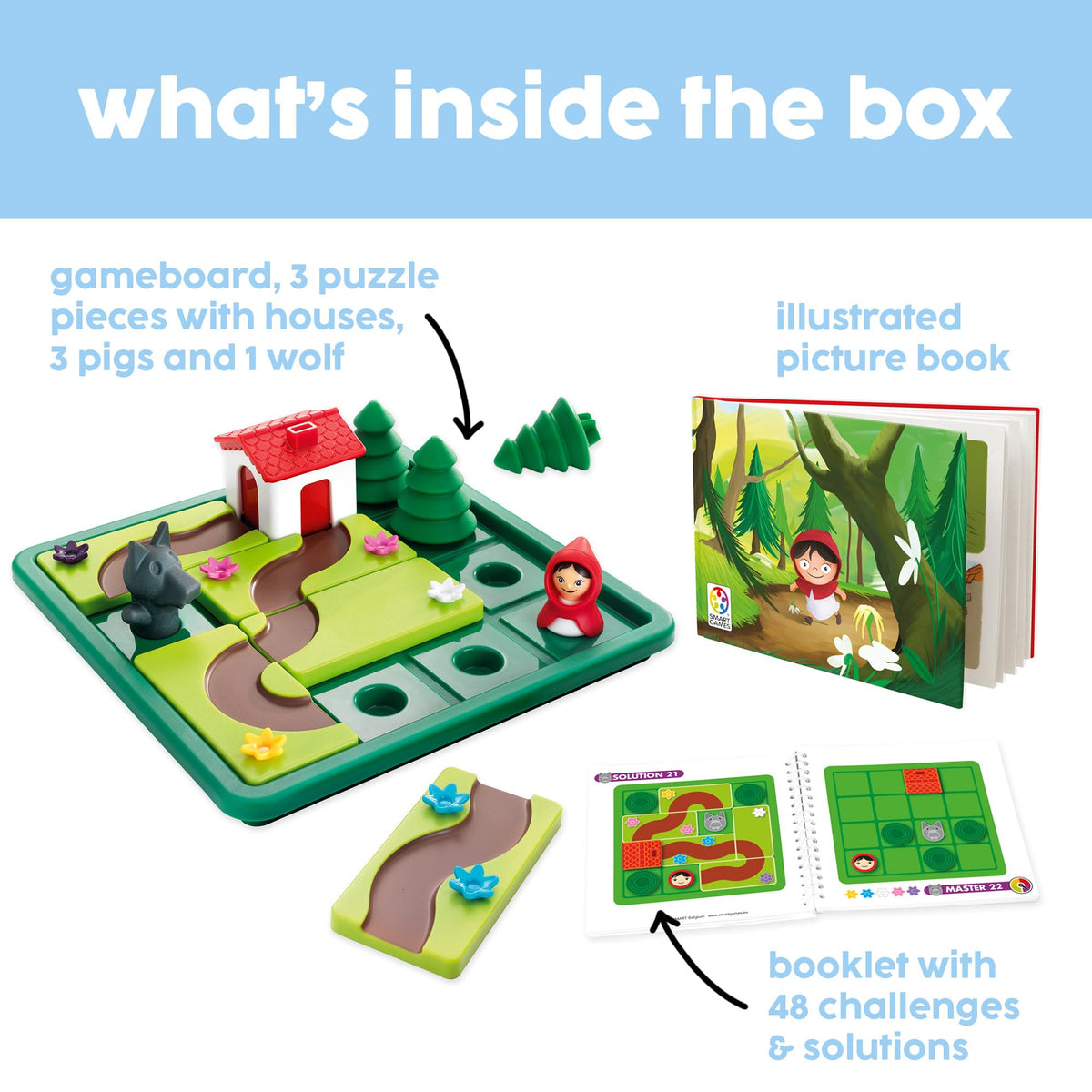 SmartGames Little Red Riding Hood Board Game - 48 Challenges, 1 Player
