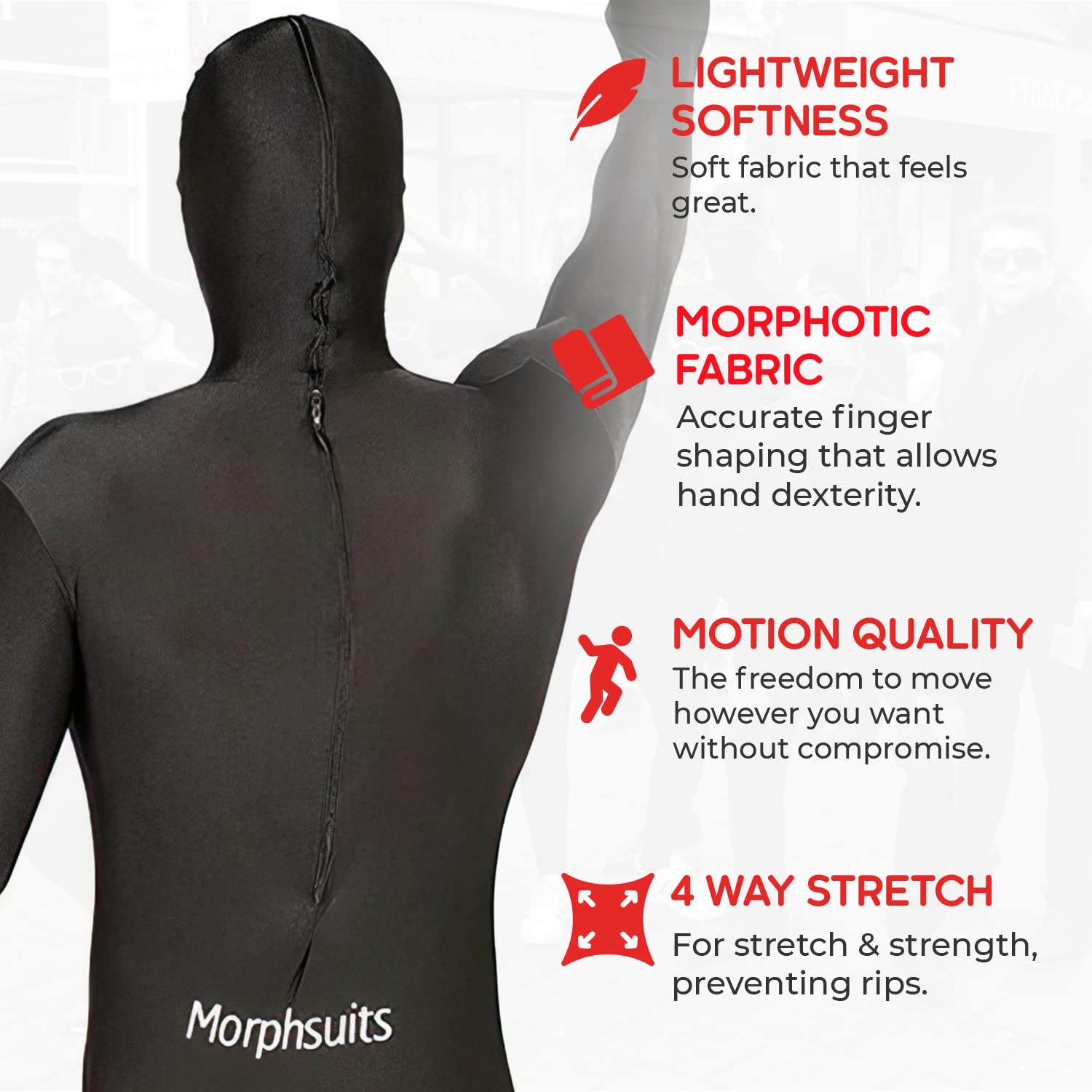Morphsuit Black Original Costume - XL 3