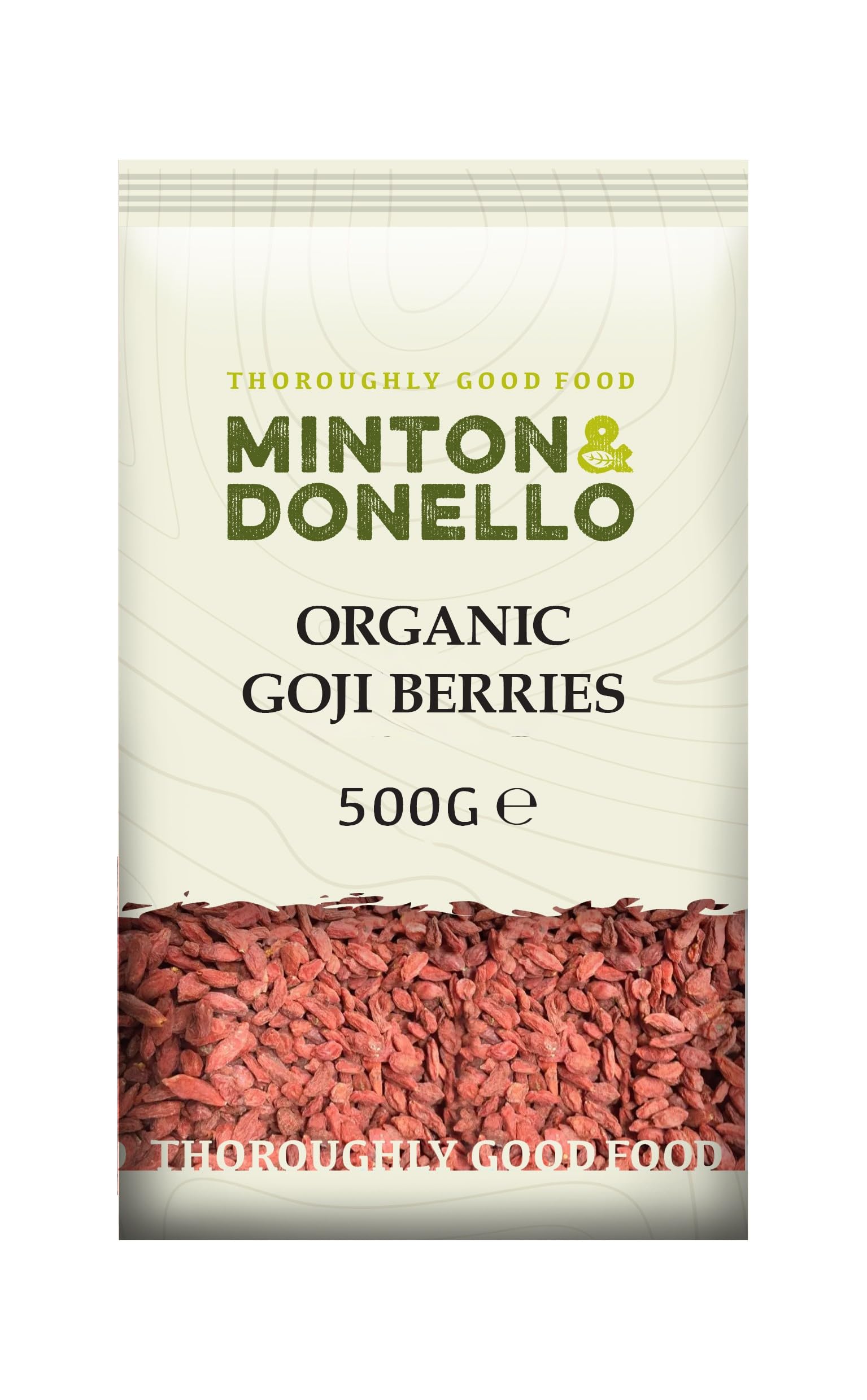 Minton & Donello Organic Goji Berries 500g - Natural Superfood High in Antioxidants & Vitamins