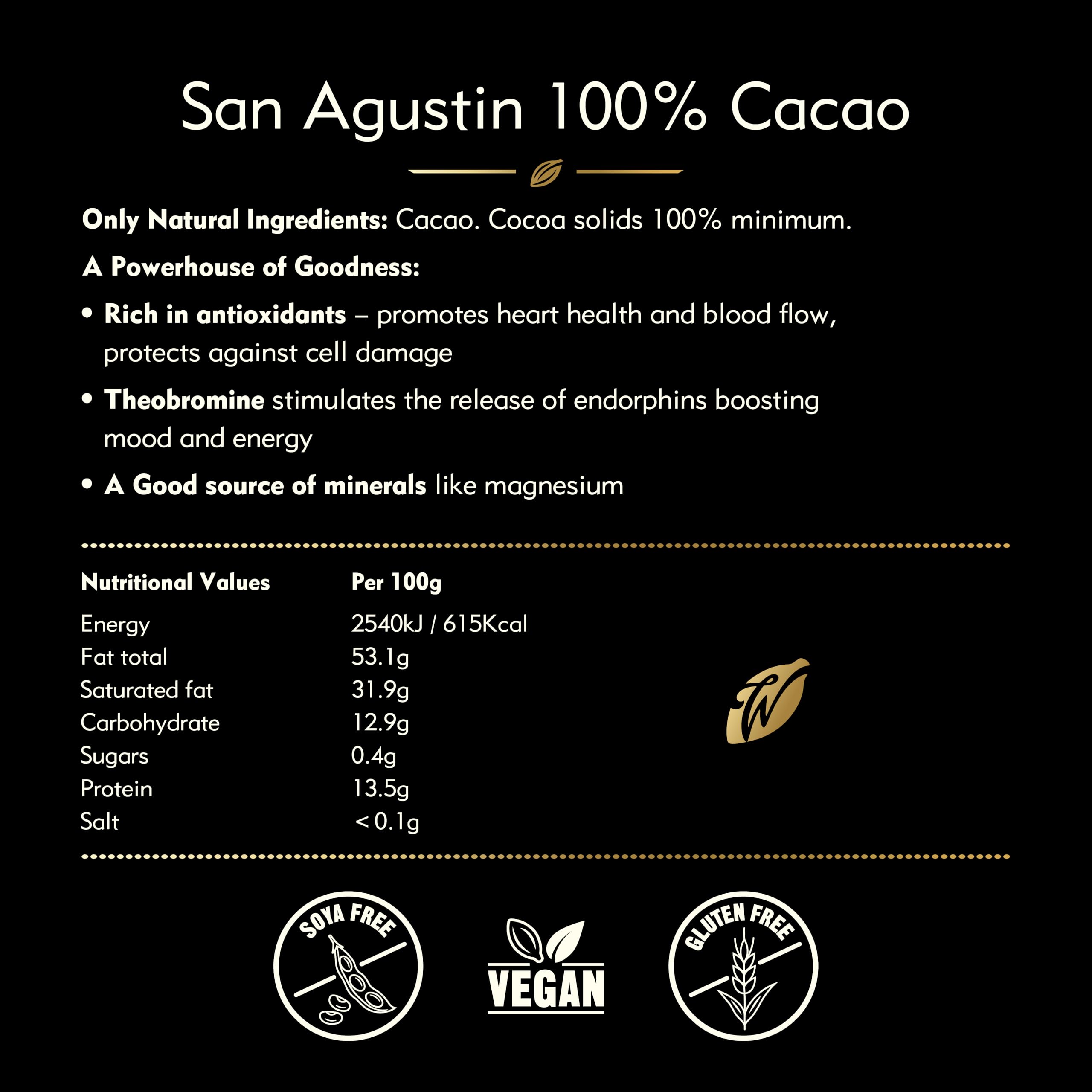 Willie's Cacao - 100% Colombian San Agustin Cacao - 180g