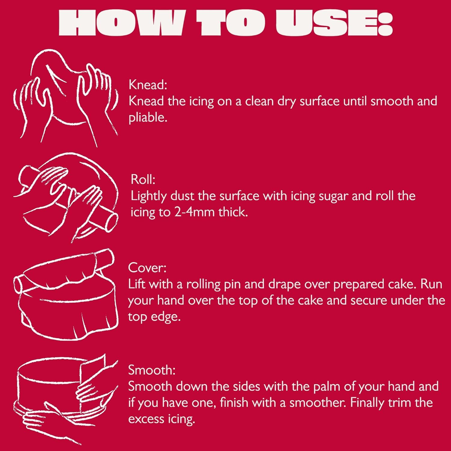 Renshaw Red Extra Stretch Smooth & Thin Ready to Roll Fondant Icing - 250g 6