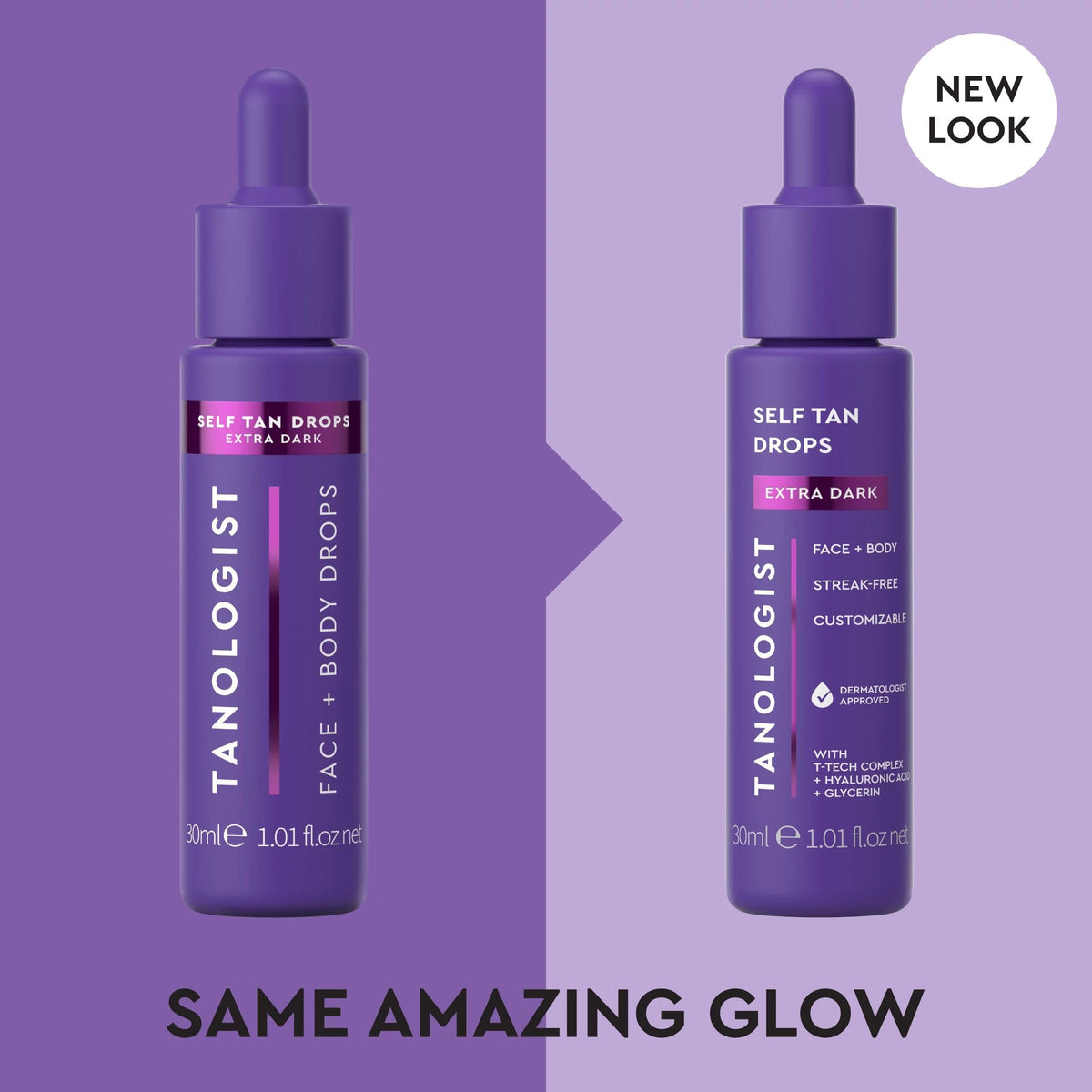 Tanologist Extra Dark Self Tanning Drops - 30 ml, Face & Body, Vegan