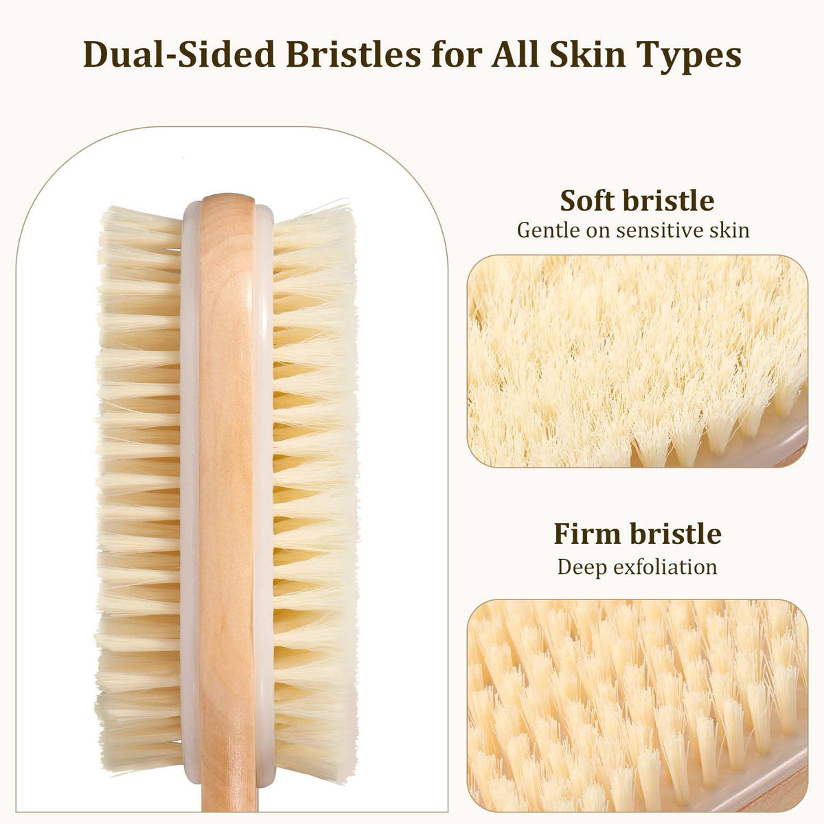 Blendura Back Scrubber 50 cm - Long Handle, Non-Slip Grip
