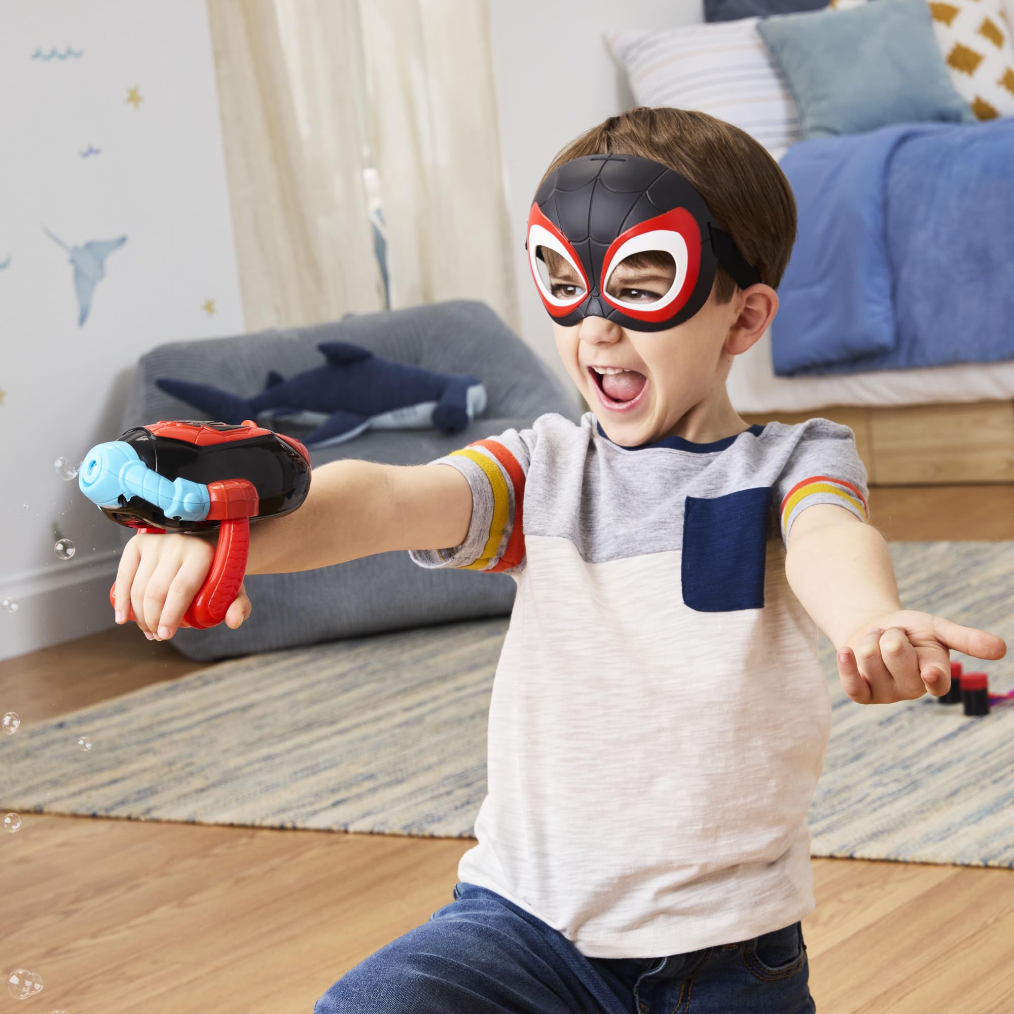Miles 'Spin' Morales Bubble Slinger - Electronic Web-Blasting Bubble Toy for Kids 3+ 18