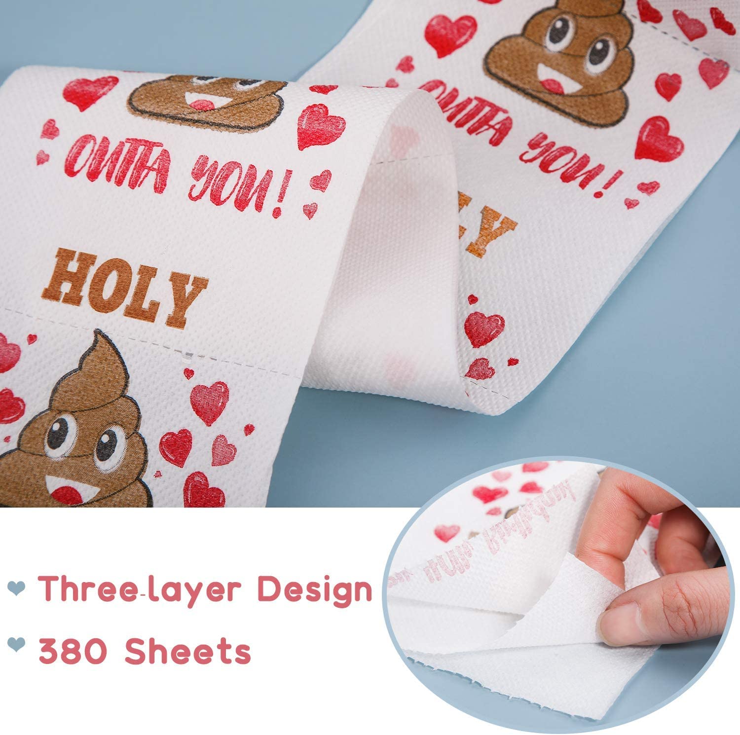 AOZITA Funny Prank Toilet Paper Roll - 380 Sheets, 3-Ply, Gag Gift for 30th Birthday | Pack of 1 Roll 3