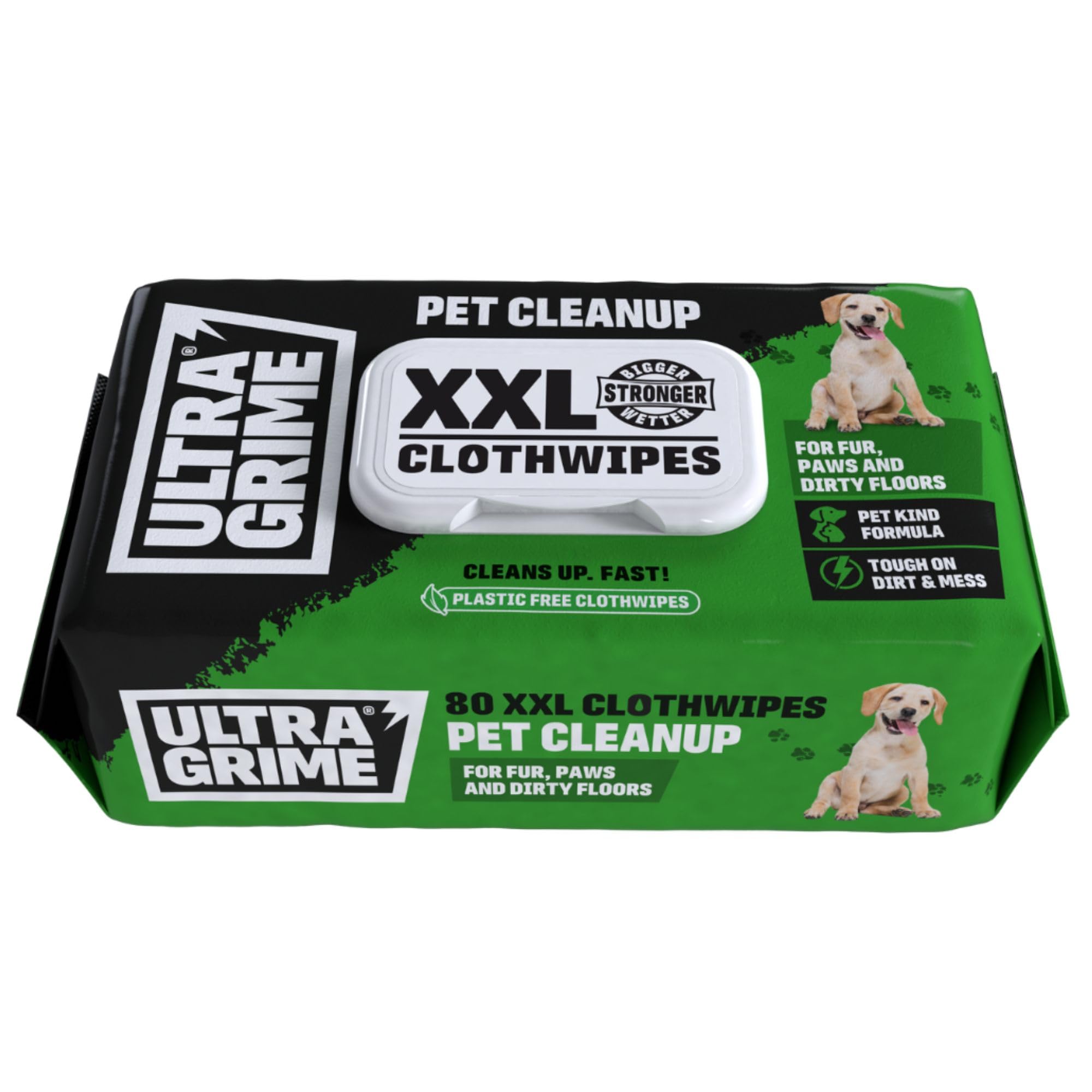 UltraGrime Pet Cleaning Wipes for Dogs & Cats - 80 Extra Large Wipes | Cosmetic Grade Ingredients