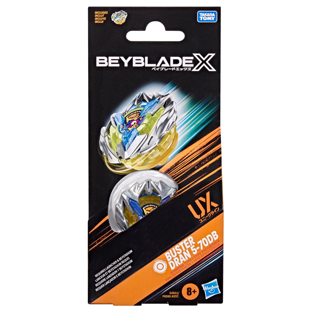 Beyblade X Buster Dran 5-70DB UX Booster Pack Set - Right-Spin Stamina Battling Top
