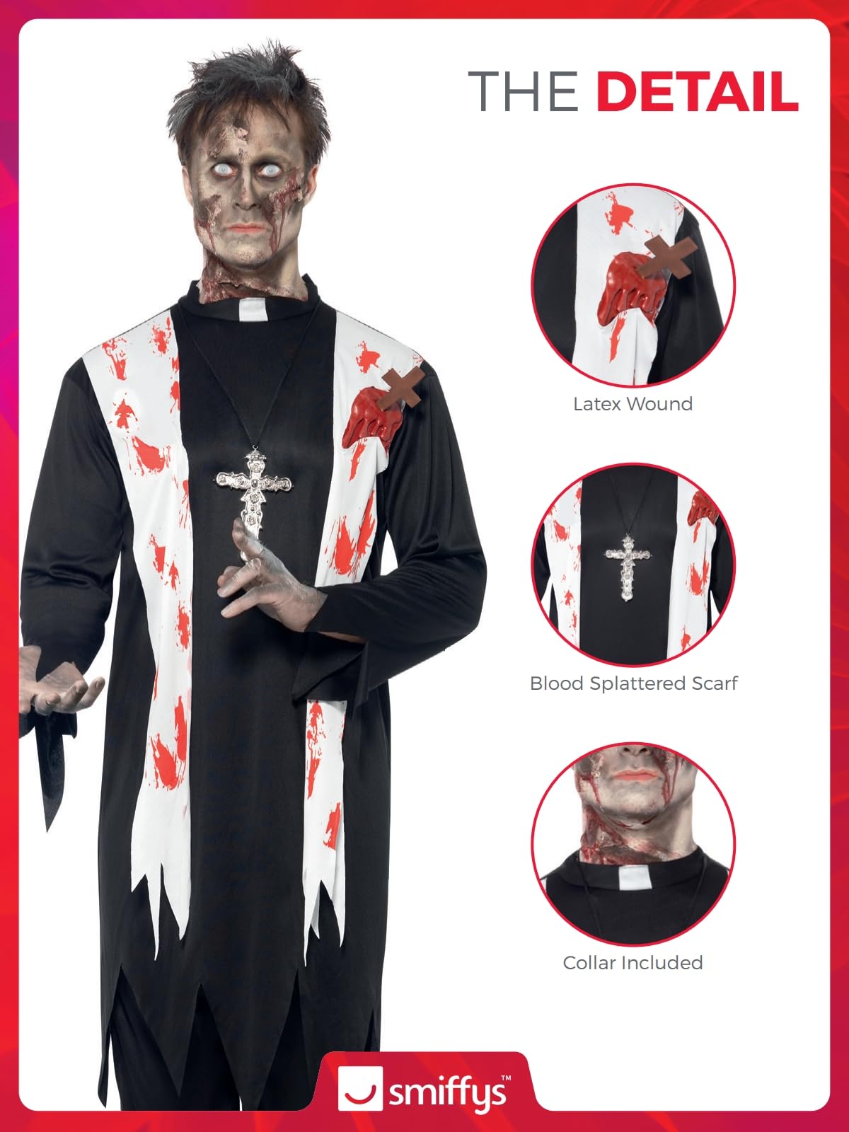 Smiffys Zombie Priest Costume - Adult Men's Size M 8