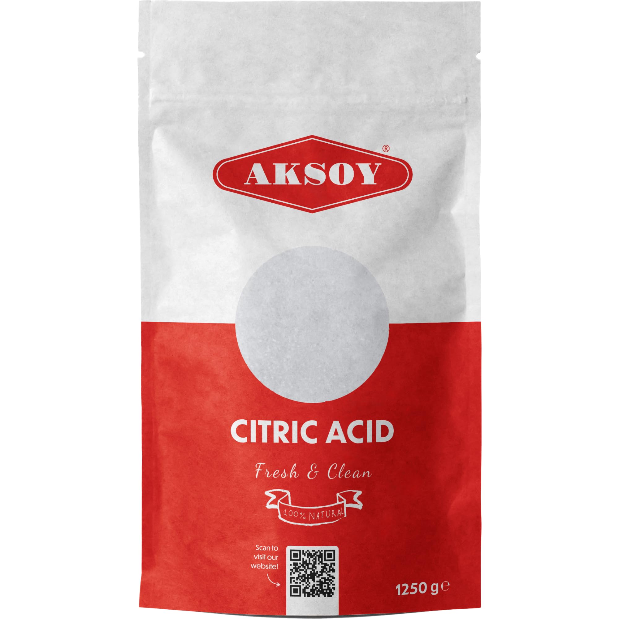 Aksoy – Zitronensäure in Lebensmittelqualität, 1,25 kg | gentechnikfrei, wasserfrei, zum Kochen, Reinigen, Einmachen und für Badebomben