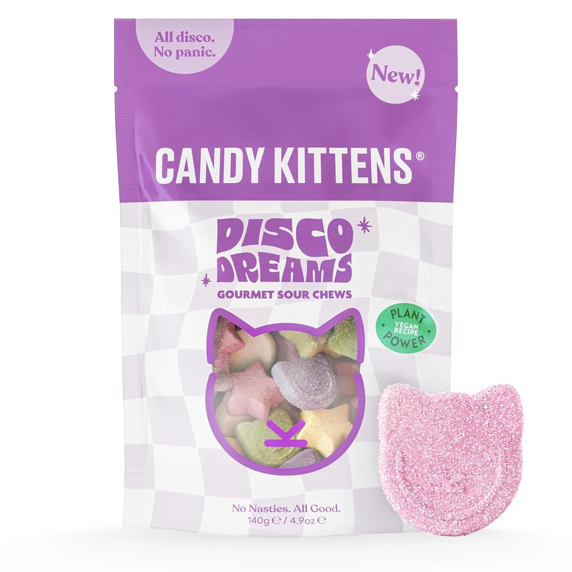 Candy Kittens Disco Dreams Vegane Süßigkeiten – 140 g prickelnde Leckereien mit echtem Fruchtsaft, pflanzlicher Pick-and-Mix-Snack