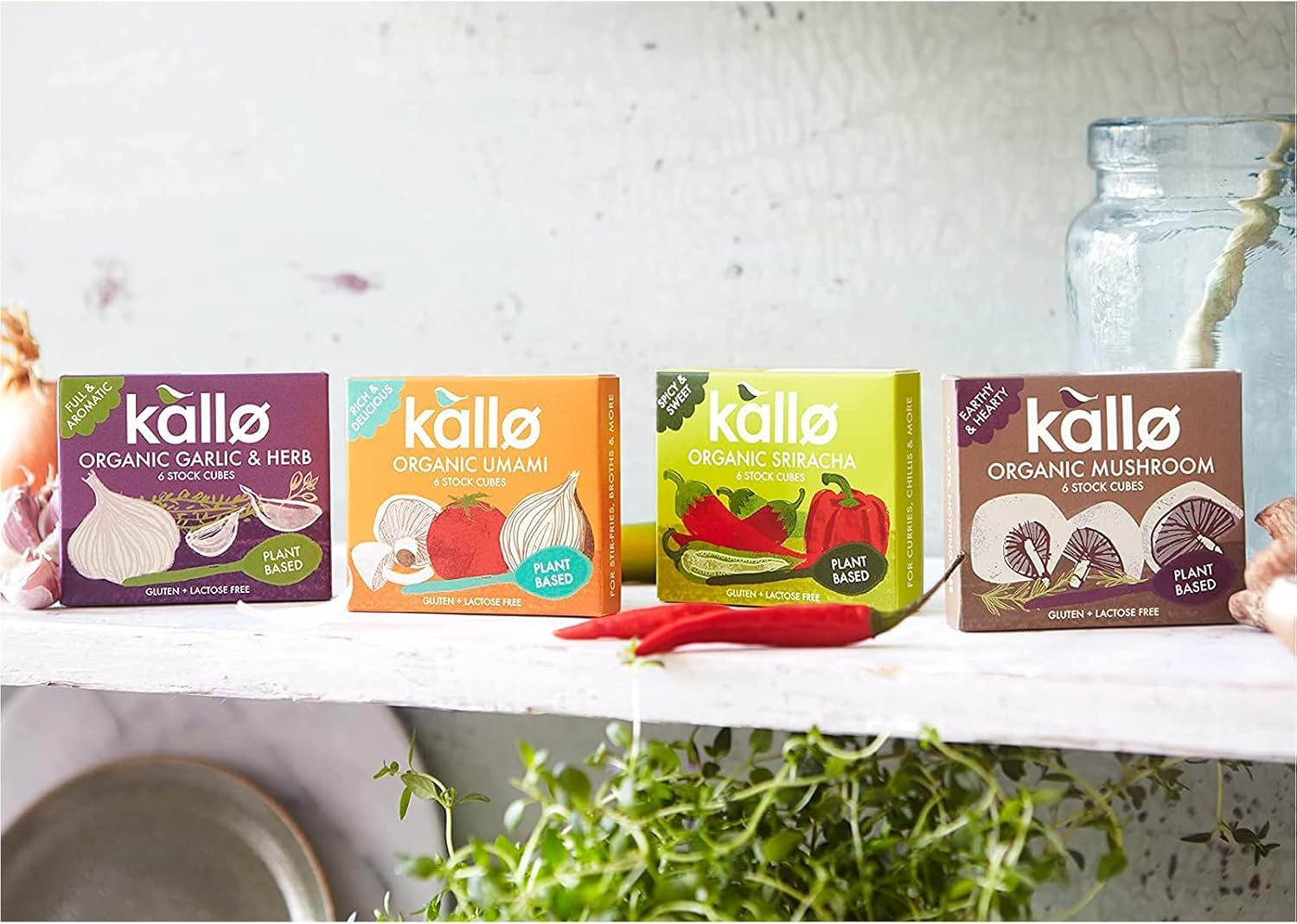 Kallo Organic Mushroom Stock Cubes - Gluten Free, Vegan & Coeliac Friendly Vegetable Stock 12