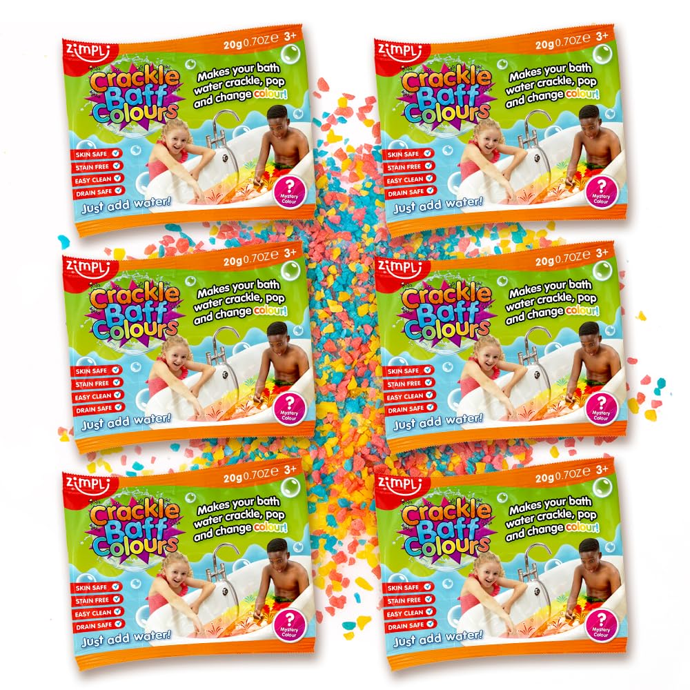 ZIMPLI - 6 x Crackle Value Pack - Makes Bath Water Crackle, Pop & Change Color 1