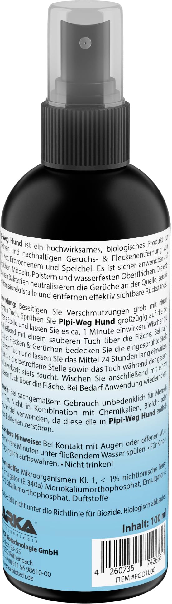 ARKA PIPI-Weg Spray - Enzymatic Dog Urine Odour Remover | 100 ml | Bio-Based