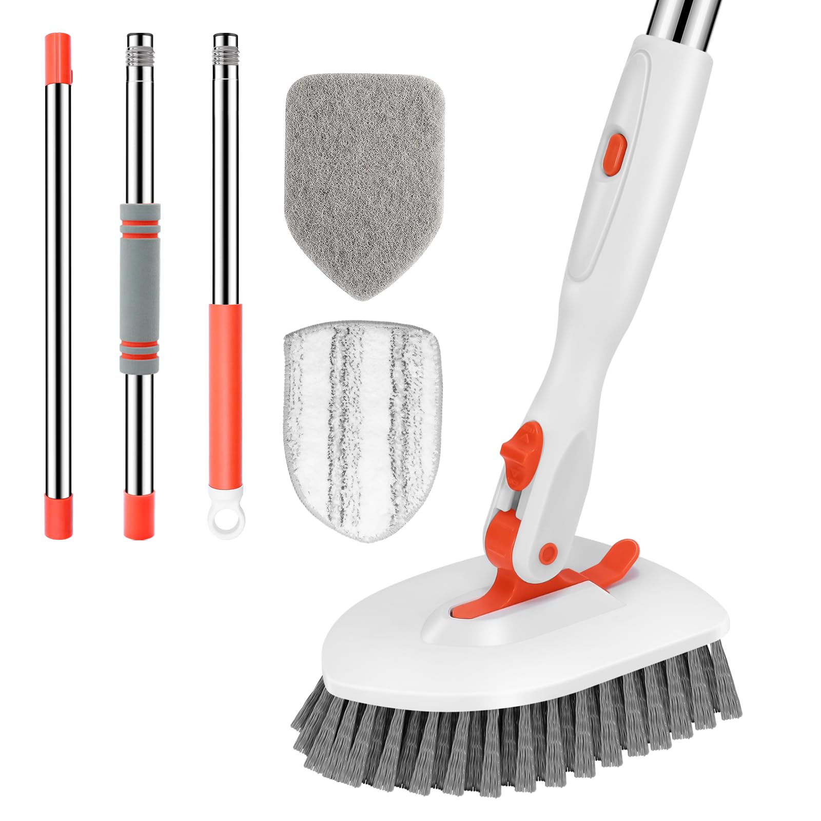 SetSail 3-in-1 Bathroom Cleaning Brush - Adjustable Long Handle, Multi-Angle Head, Non-Slip Grip 1