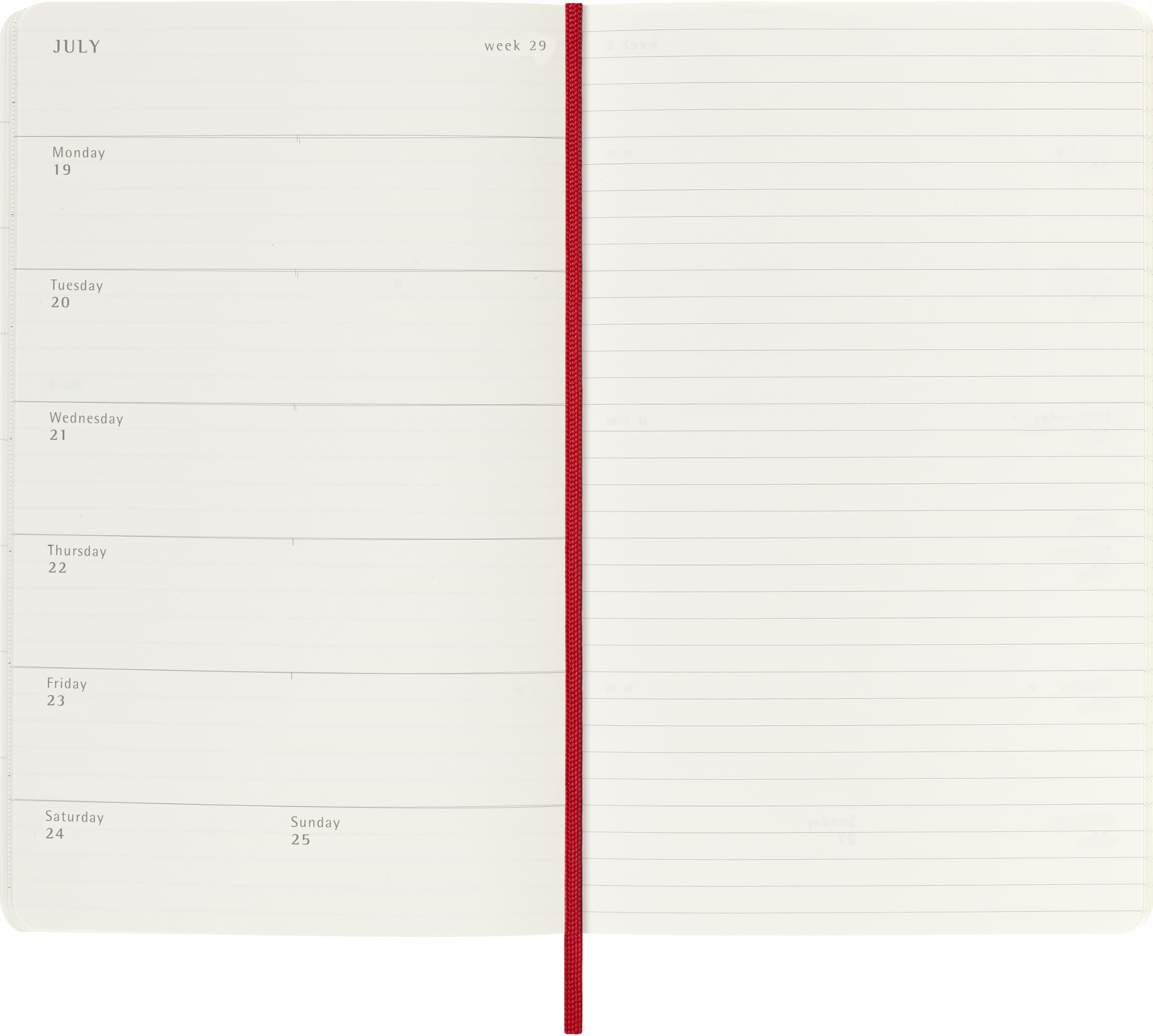 Moleskine 18-Month Weekly Planner 2026-2027 Large Scarlet Red | Ruled Notes Page | Flexibound 4