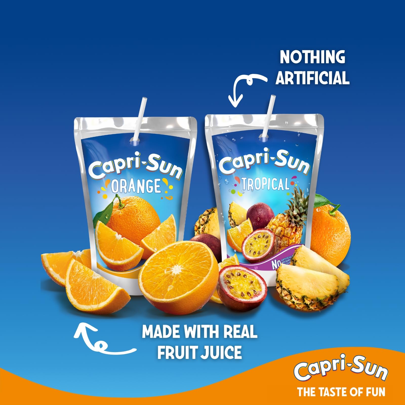Capri-Sun Tropical Fruit Juice Pouches - 8 x 200 ml Value Pack | Stevia Sweetened 2