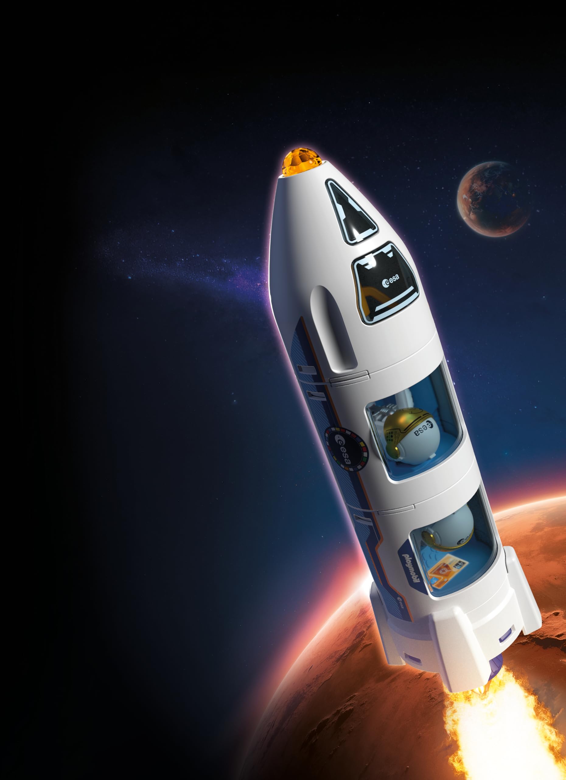 Playmobil Space ESA Mars Research Rocket Playset | Modular Rocket | Ages 4+ | 71 Pieces 4