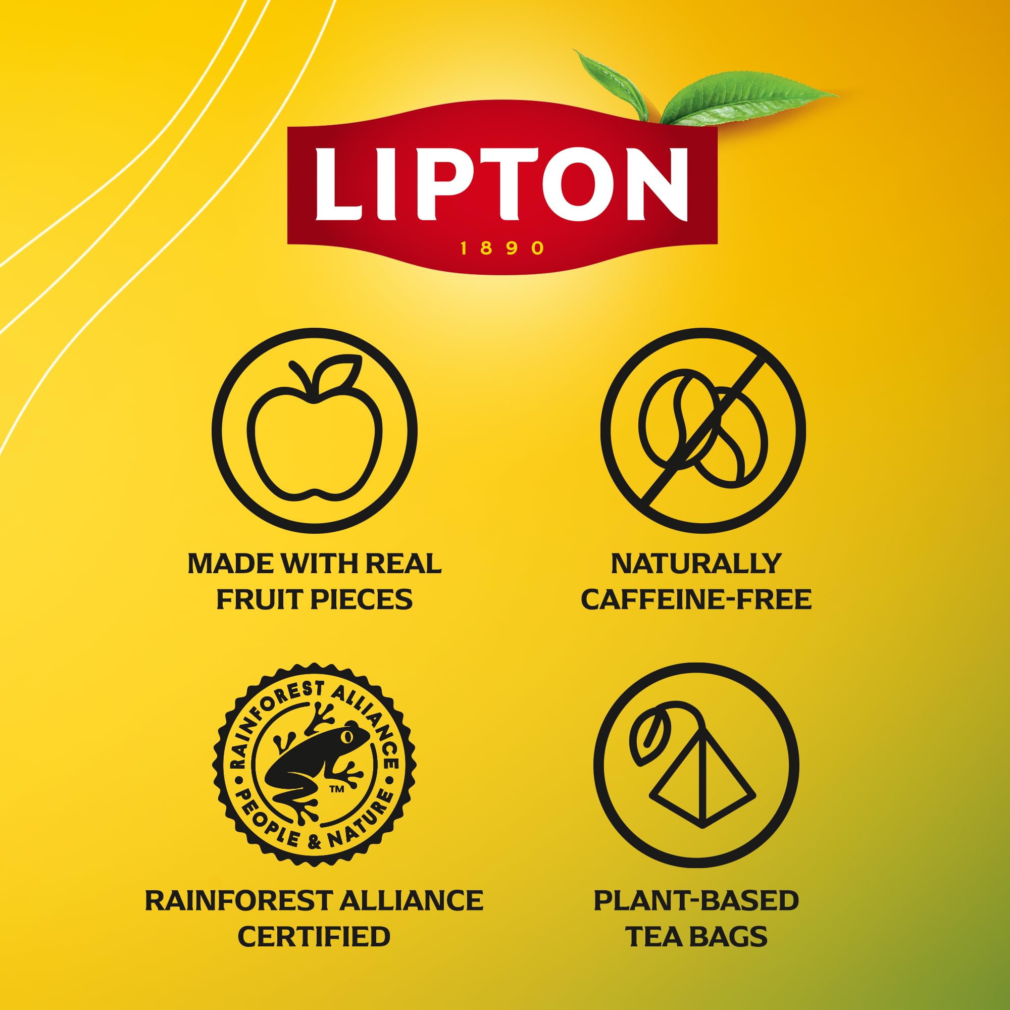 Lipton Smooth Mint Fruit Infusion Herbal Tea Bags - Mint & Lemon Peels | 20 Count | Caffeine Free 7