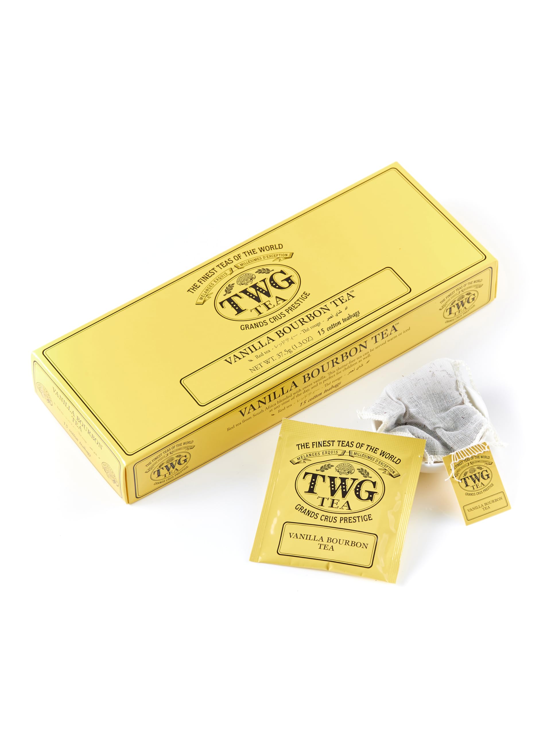 TWG Tea Vanilla Bourbon Tea - Rooibos Herbal Tea | Caffeine-Free | 15 Cotton Teabags