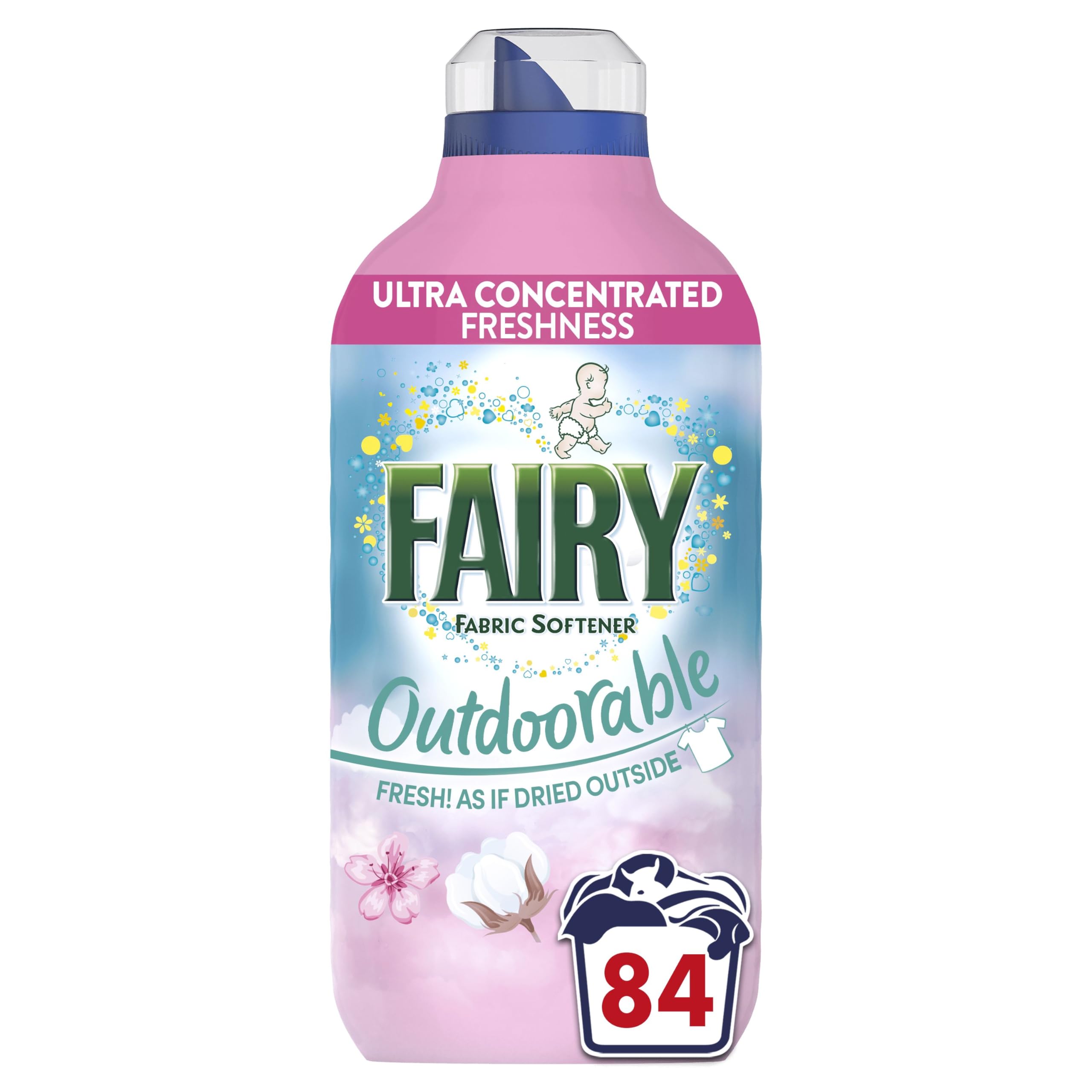 Fairy Non Bio Outdoorable Fabric Conditioner, Cherry Blossom & Nordic Cotton, 84 Washes, 1.18 L 1