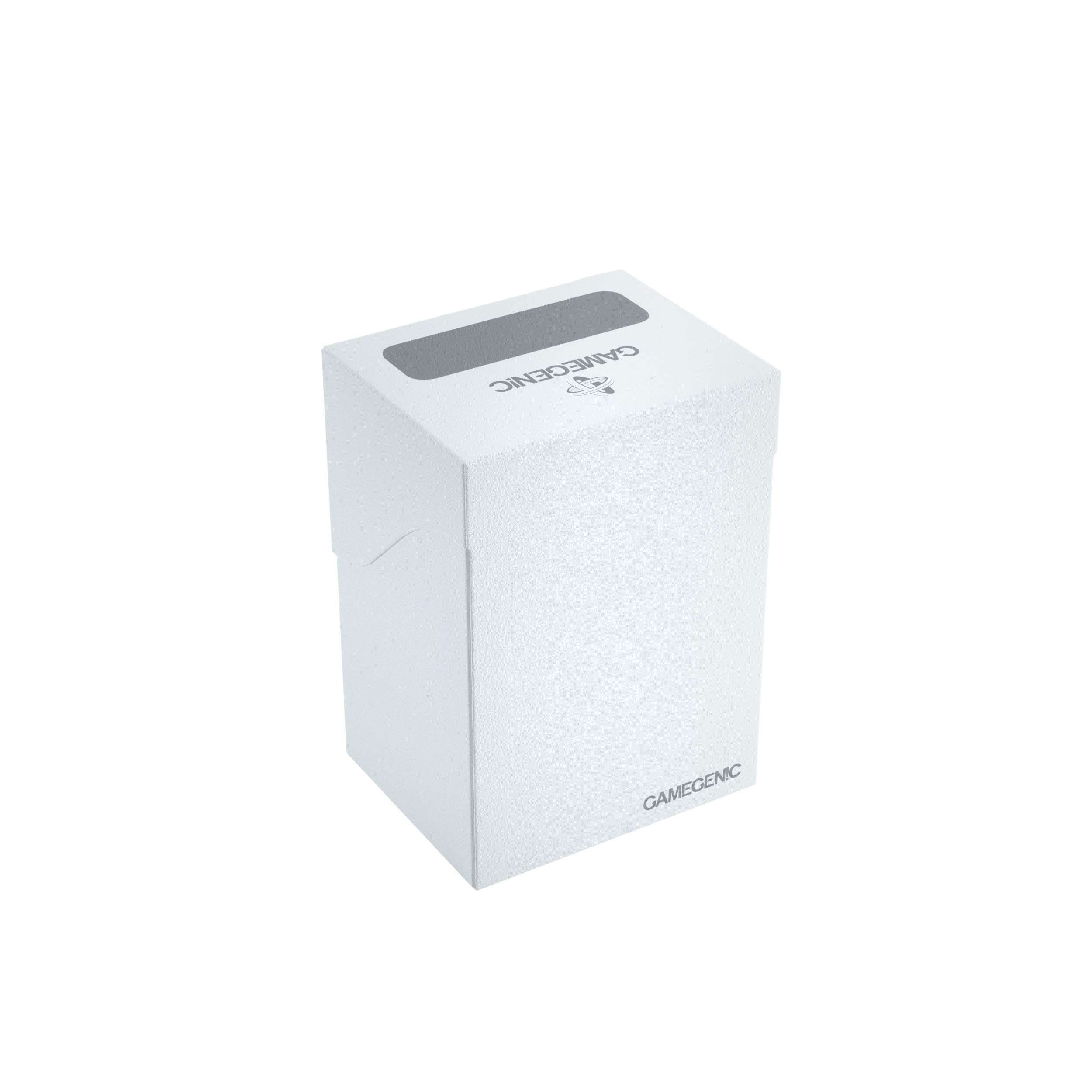 Gamegenic 80-Card Deck Holder - White TCG Box with Cobra Neck Closure for Double-Sleeved Cards