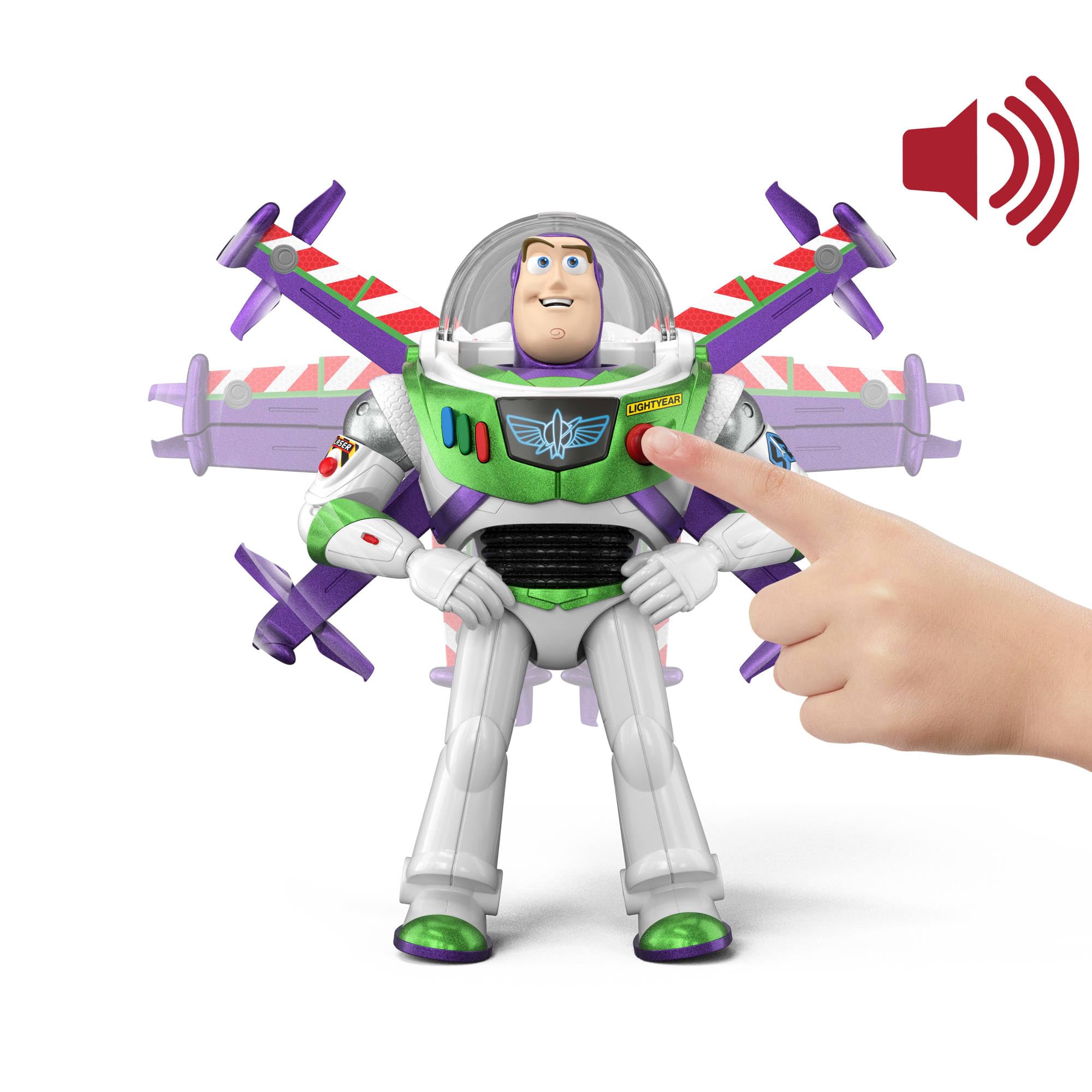 Mattel Toy Story 5 Buzz Lightyear Action Figure - 12" Flight Mode Hi-Tech | 35+ Sounds & Phrases | Ages 3+ 4