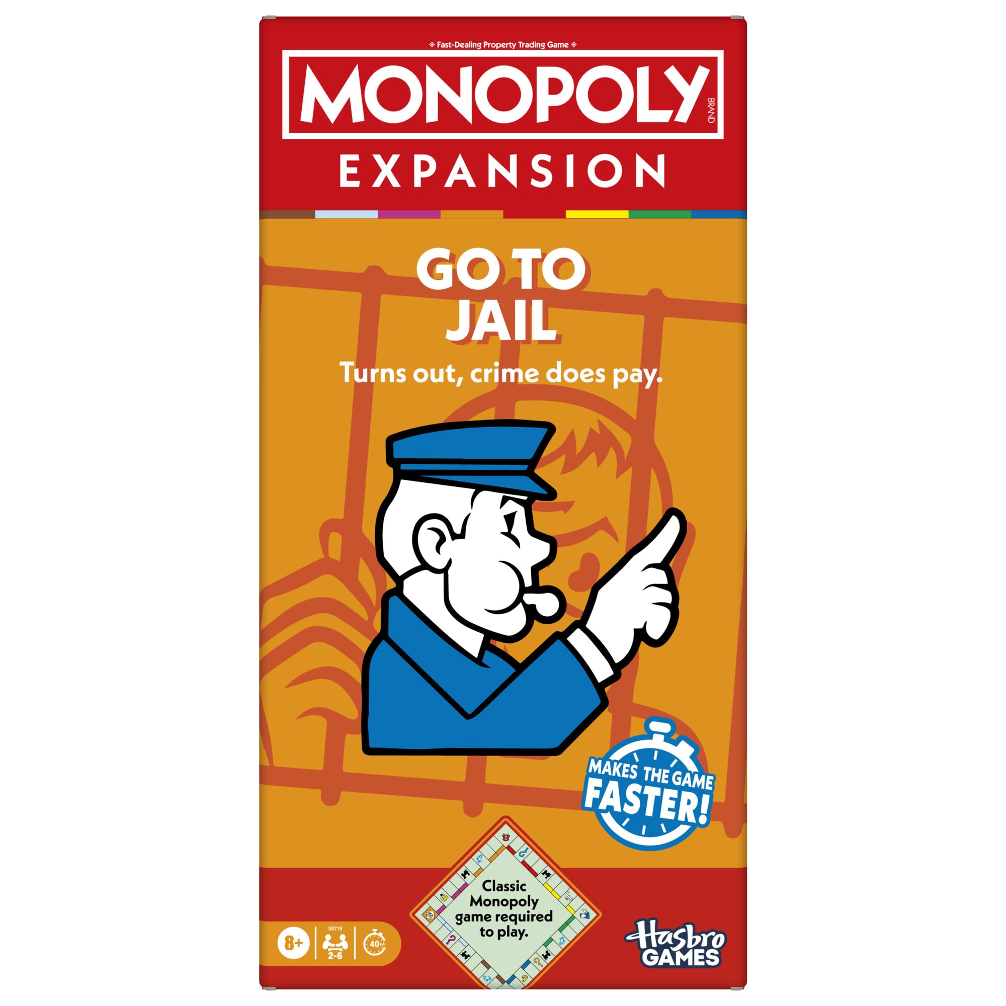 Monopoly Go to Jail Expansion - Play in Half the Time | Ages 8+ | Up to 6 Players 1